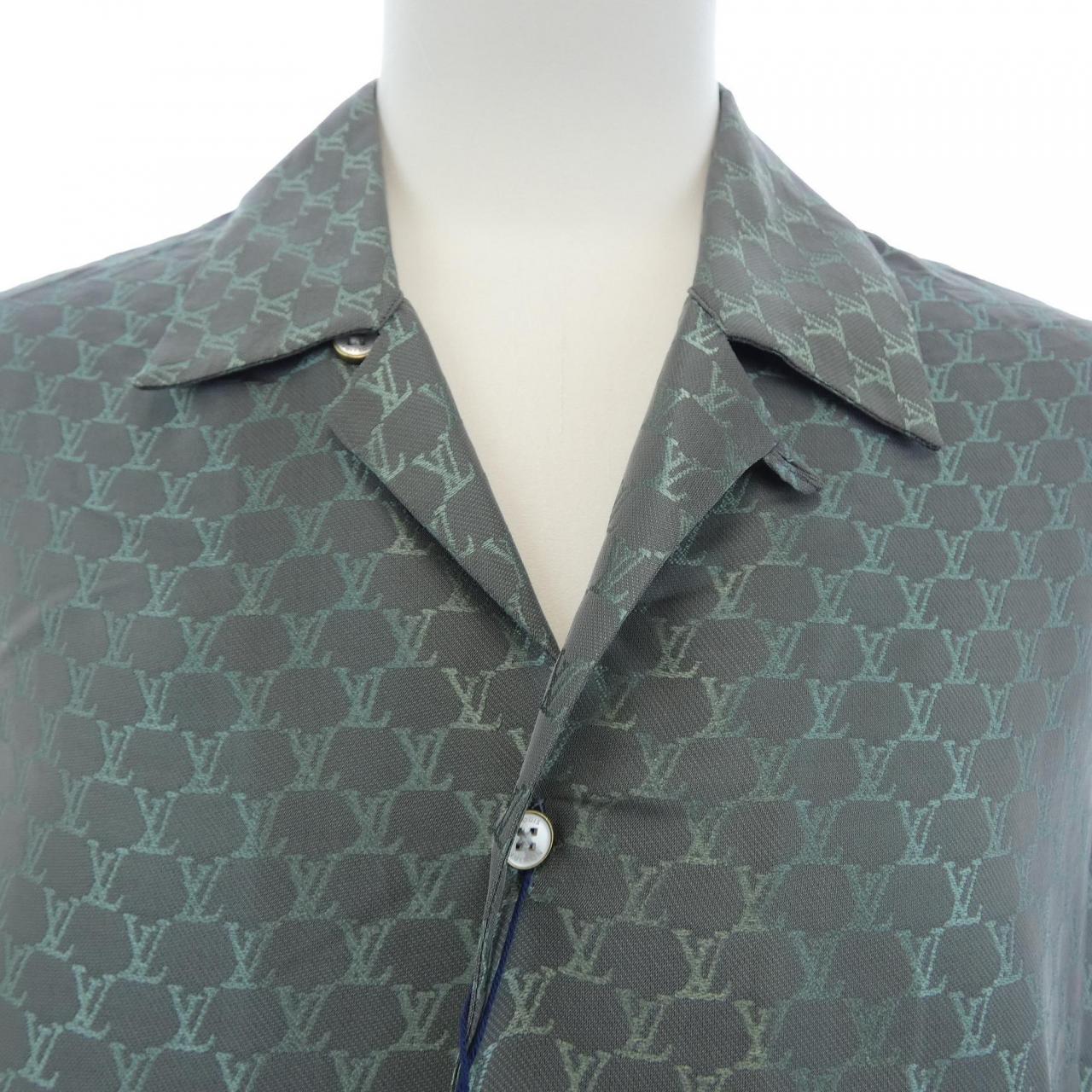 ルイヴィトン LOUIS VUITTON ショートスリーブジャガードシルクプレンドシャツ HRS30WKSY S／Sシャツ