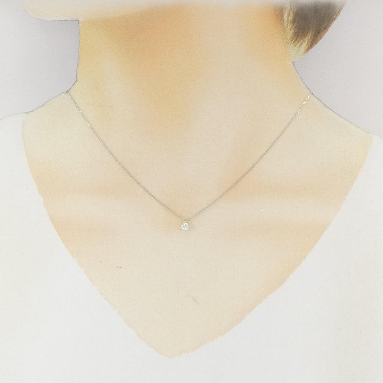 PT900/PT850 ソリティア ダイヤモンド ネックレス 0.13CT