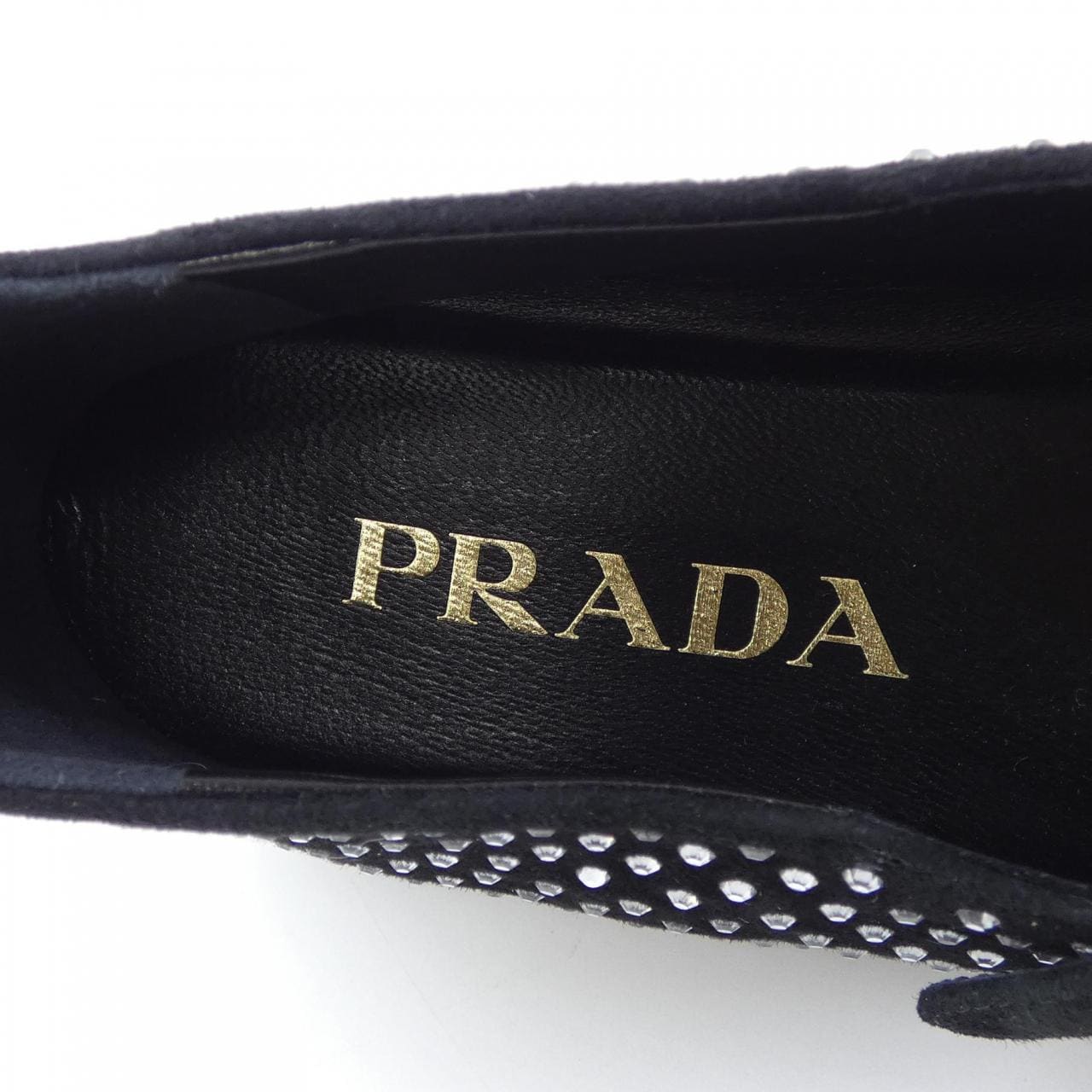 プラダ PRADA クリスタル付スエードバレリーナ 1F797N フラットシューズ