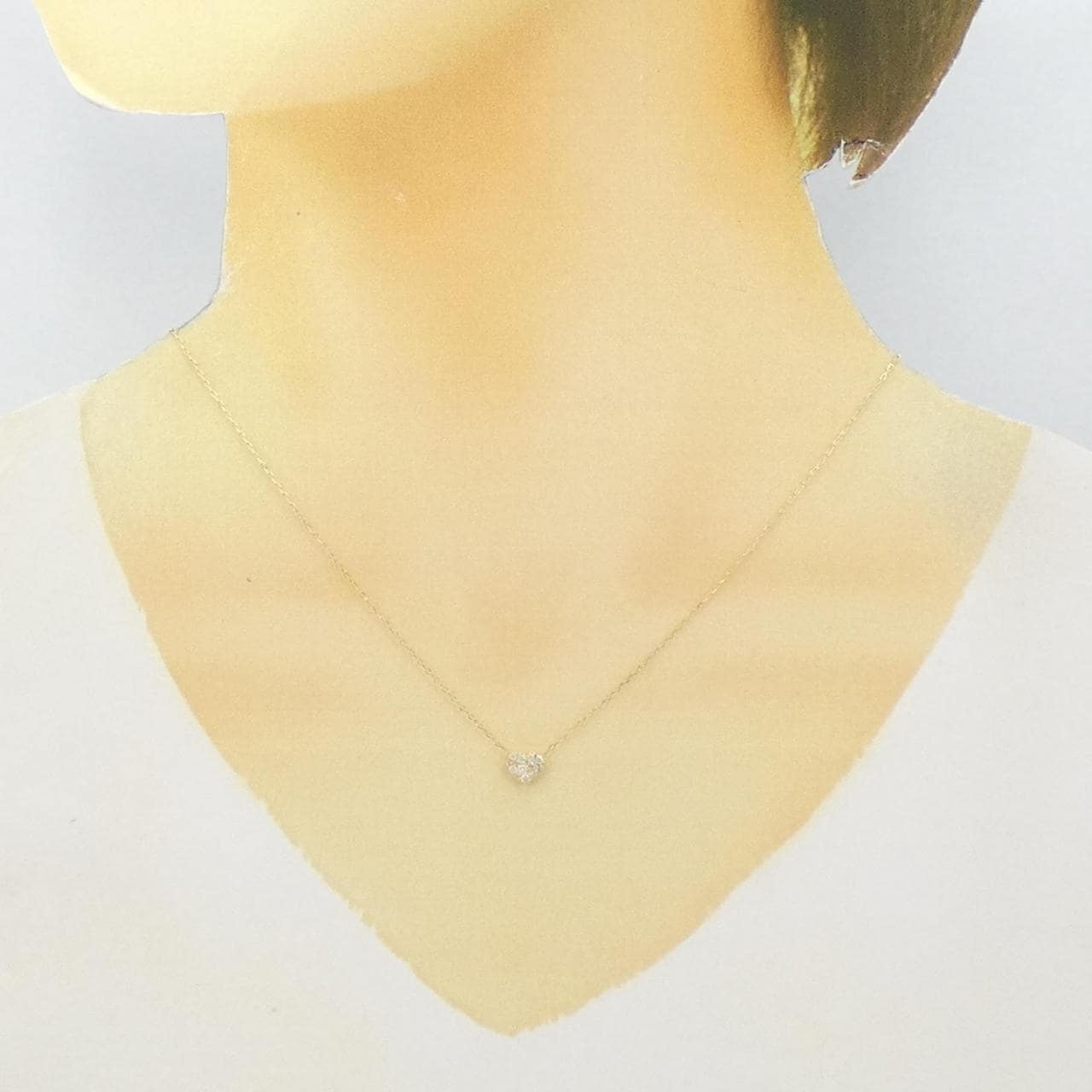 K18YG heart Diamond necklace 0.15CT