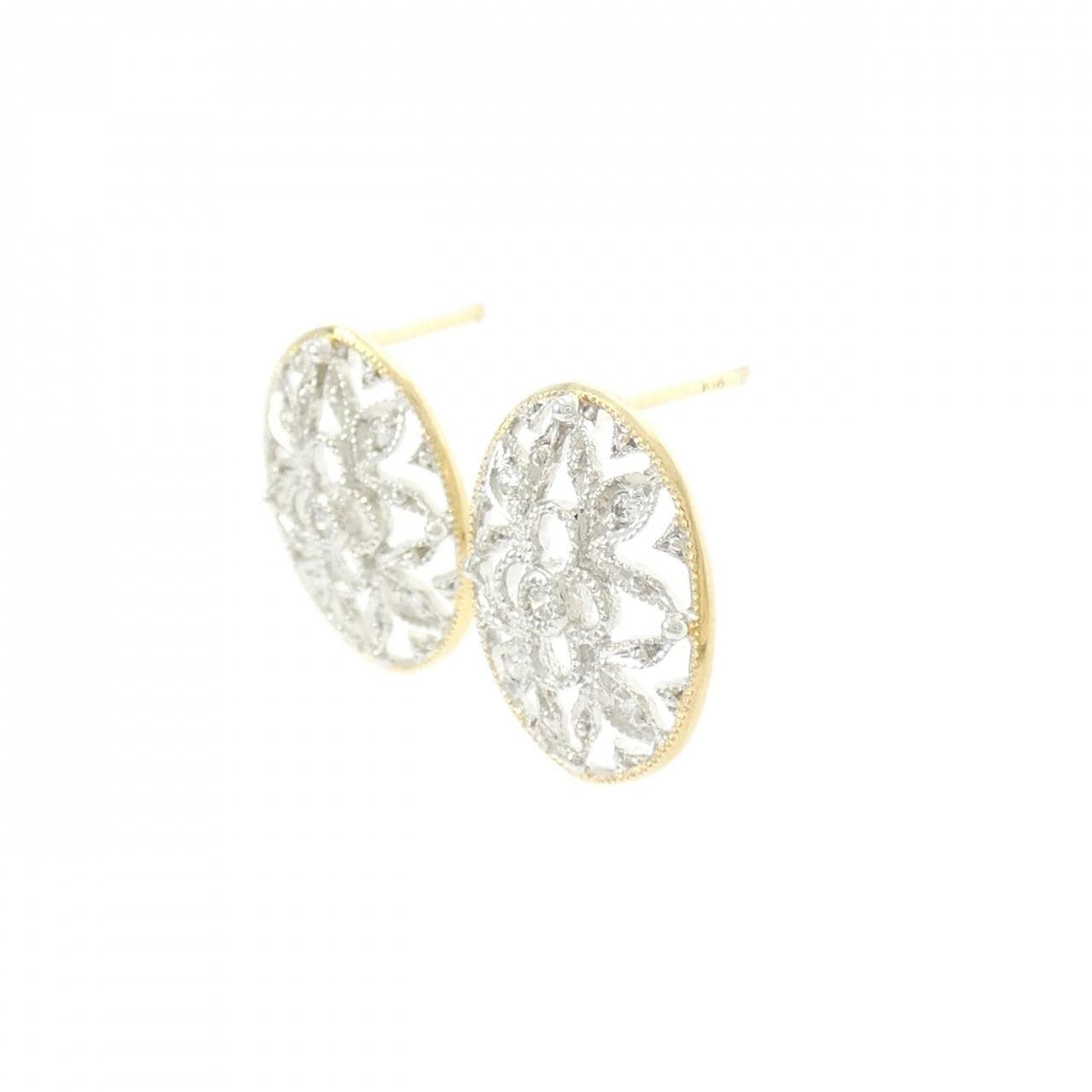 K18WG/K18YG ダイヤモンド ピアス 0.08CT