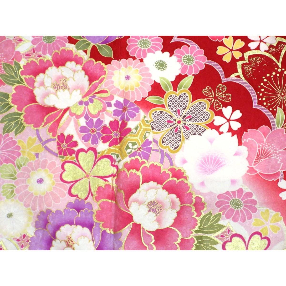 振袖　友禅金彩加工　ボカシ染