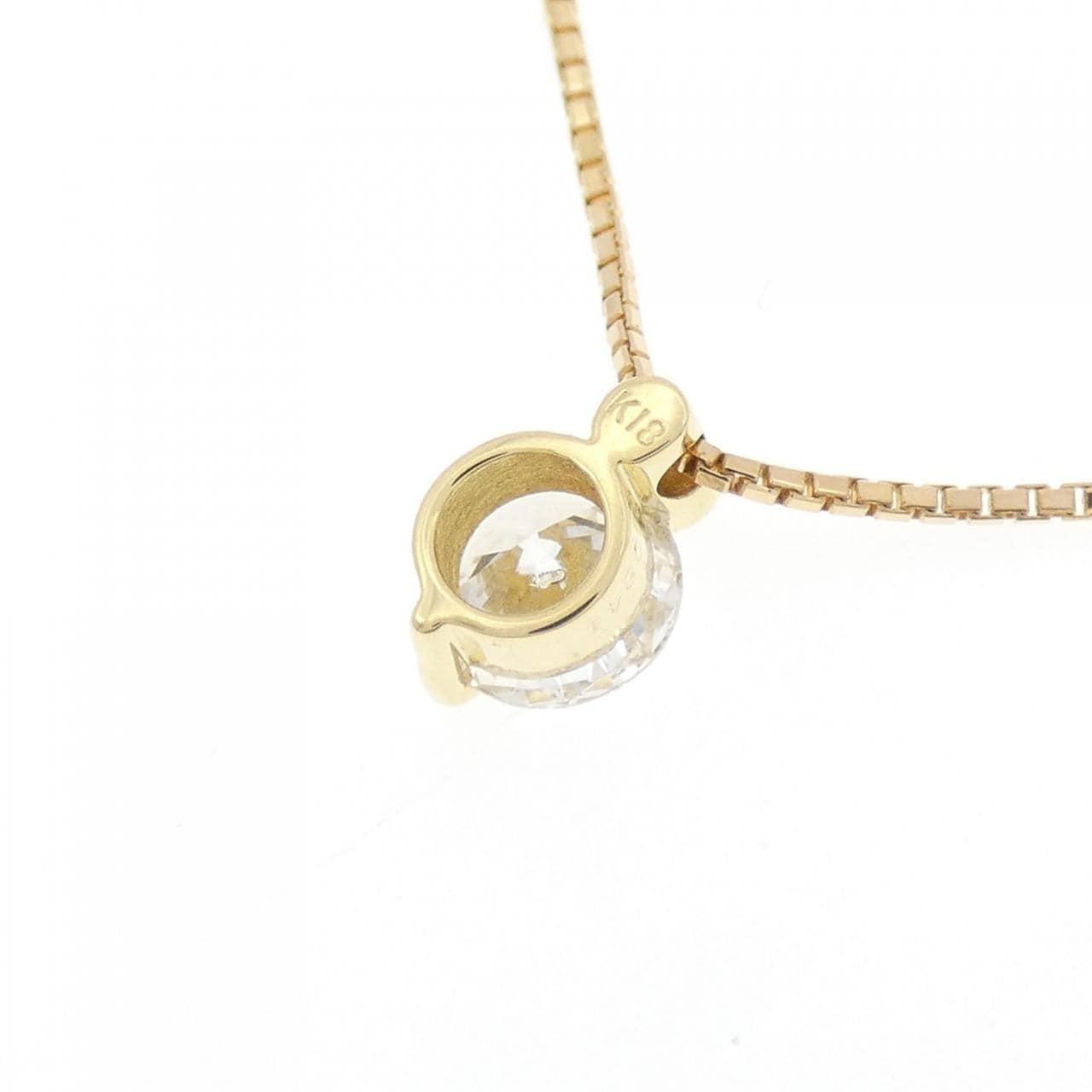 K18YG ソリティア ダイヤモンド ネックレス 0.841CT