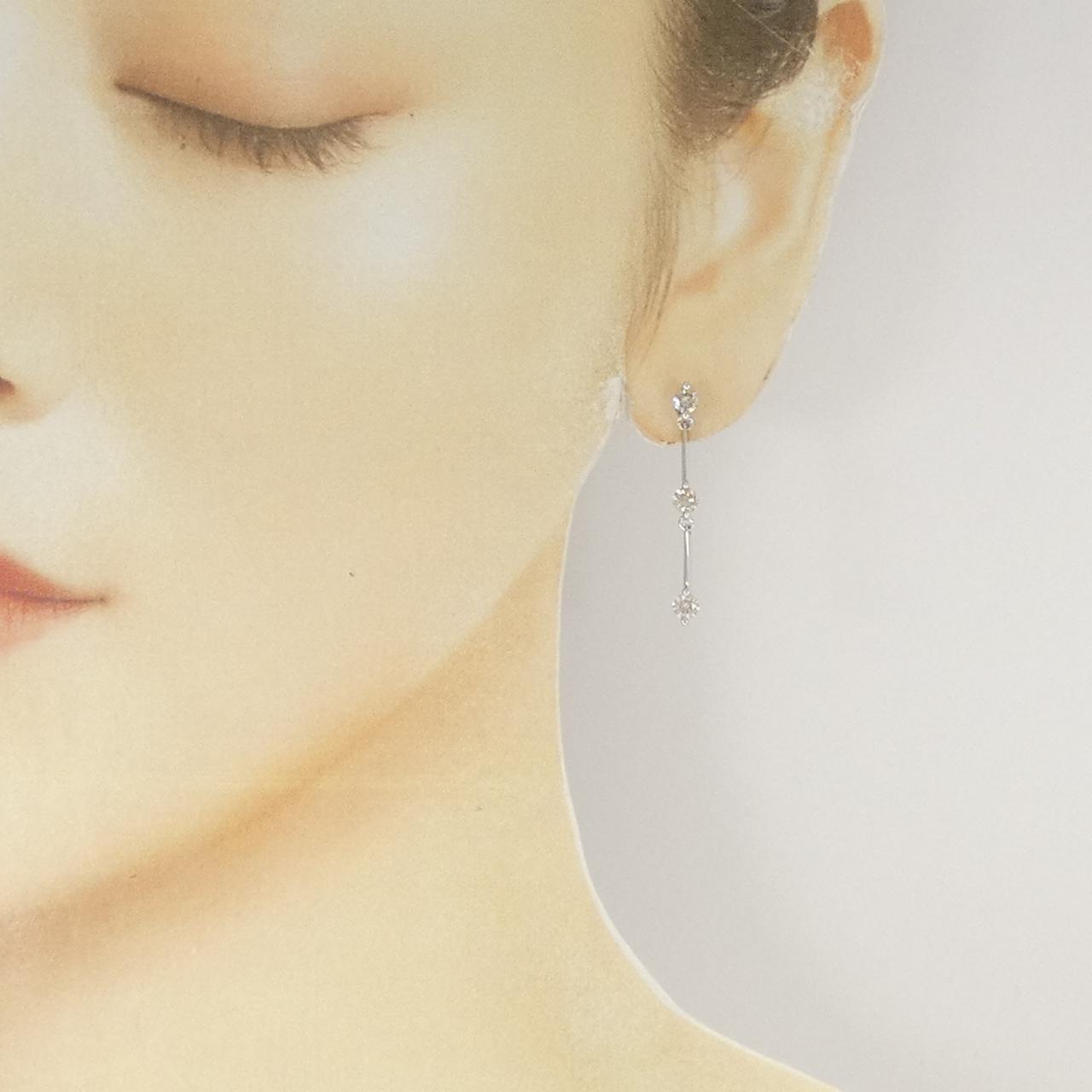 K18WG ダイヤモンド ピアス 1.00CT