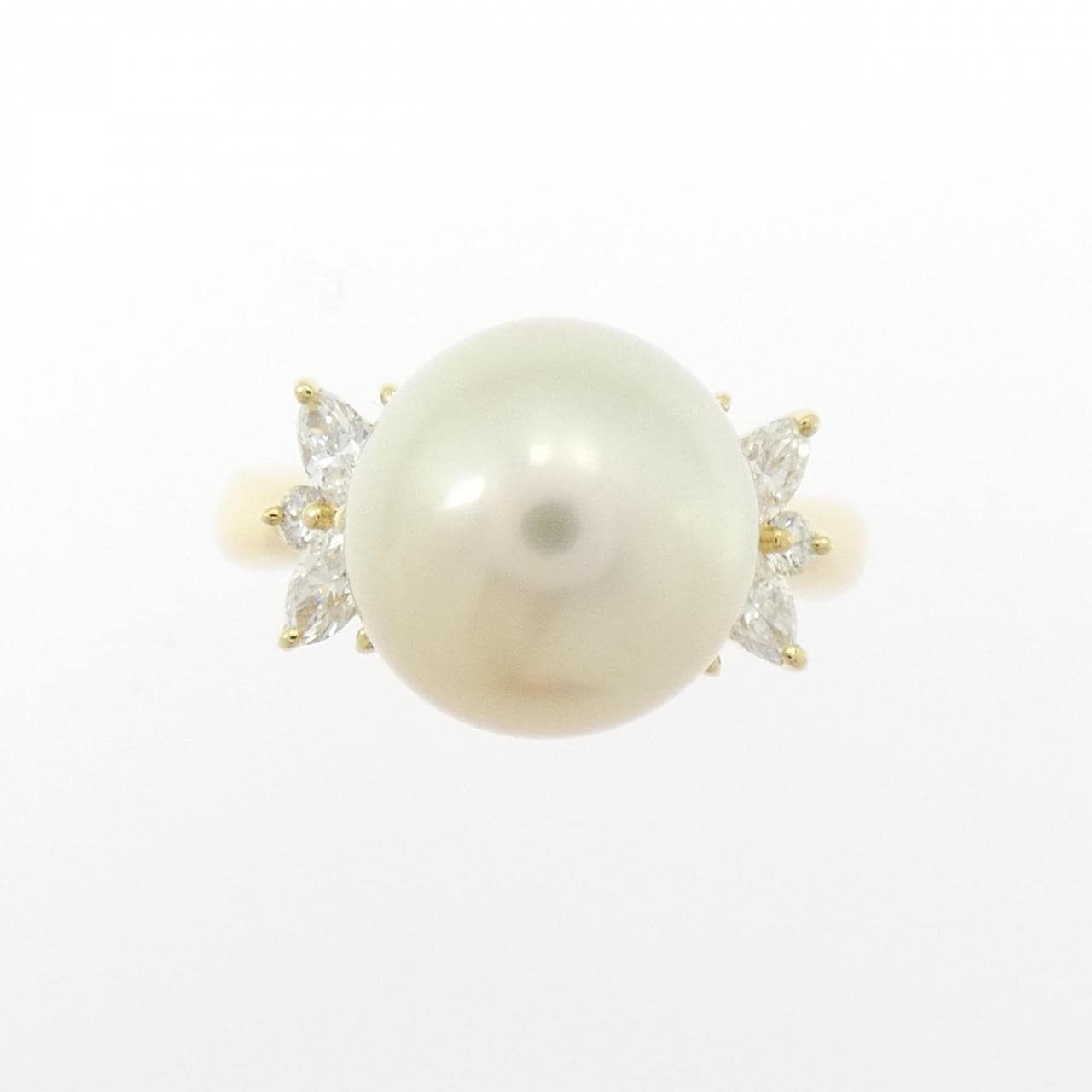 K18YG 白蝶パール リング 10.6mm