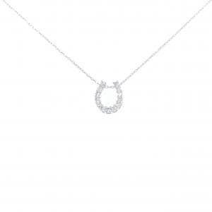 【新品】PT900/PT850 ホースシュー ダイヤモンド ネックレス 0.15CT