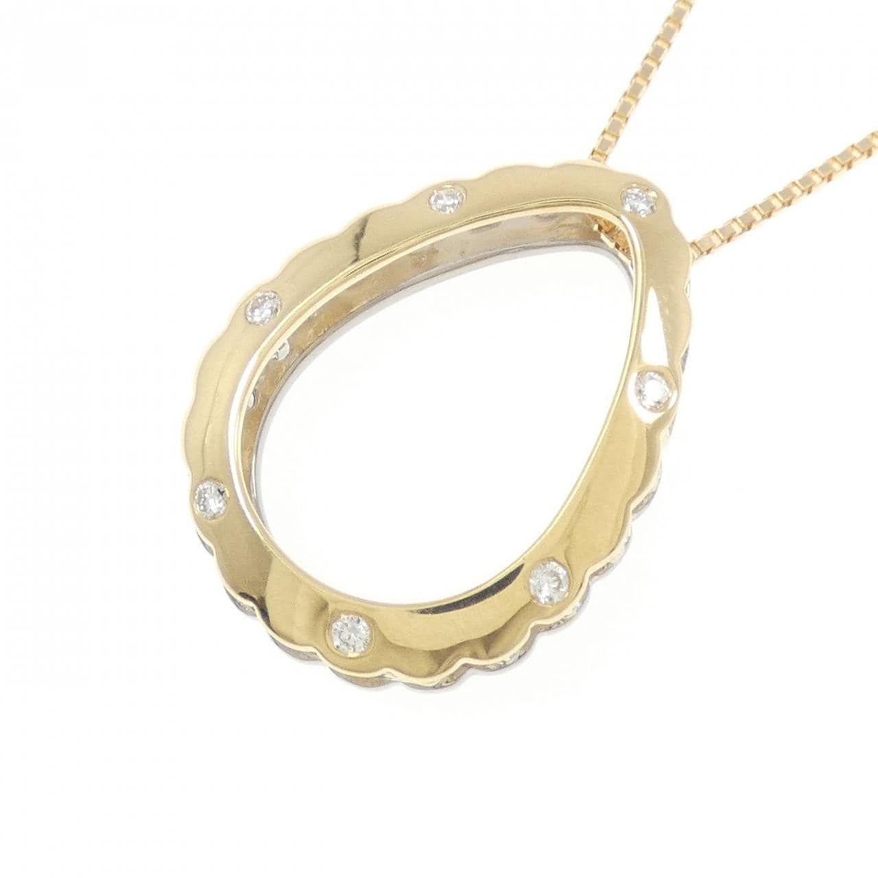 K18YG/K18WG ダイヤモンド ネックレス 0.21CT