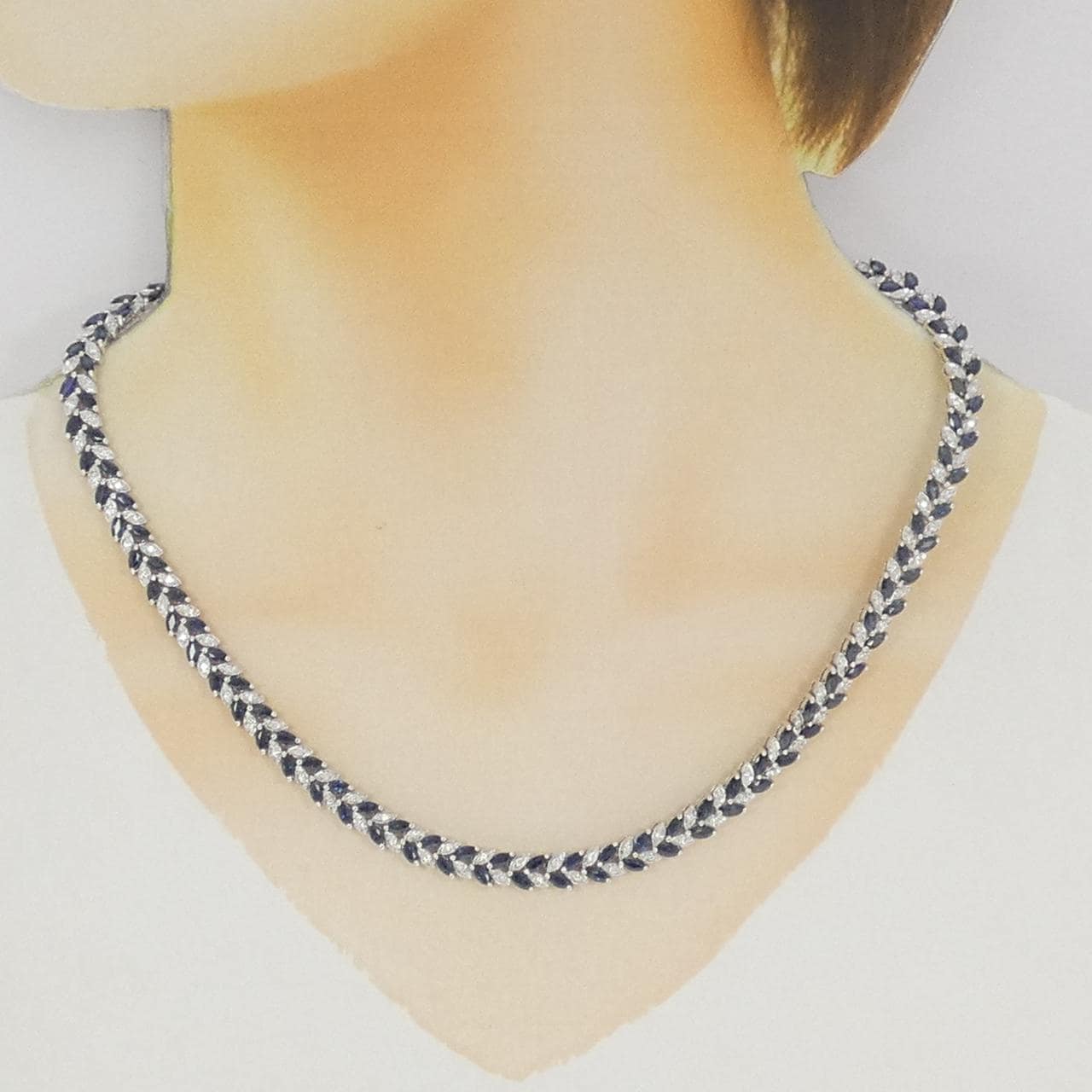 750WG サファイヤ ネックレス 16.96CT