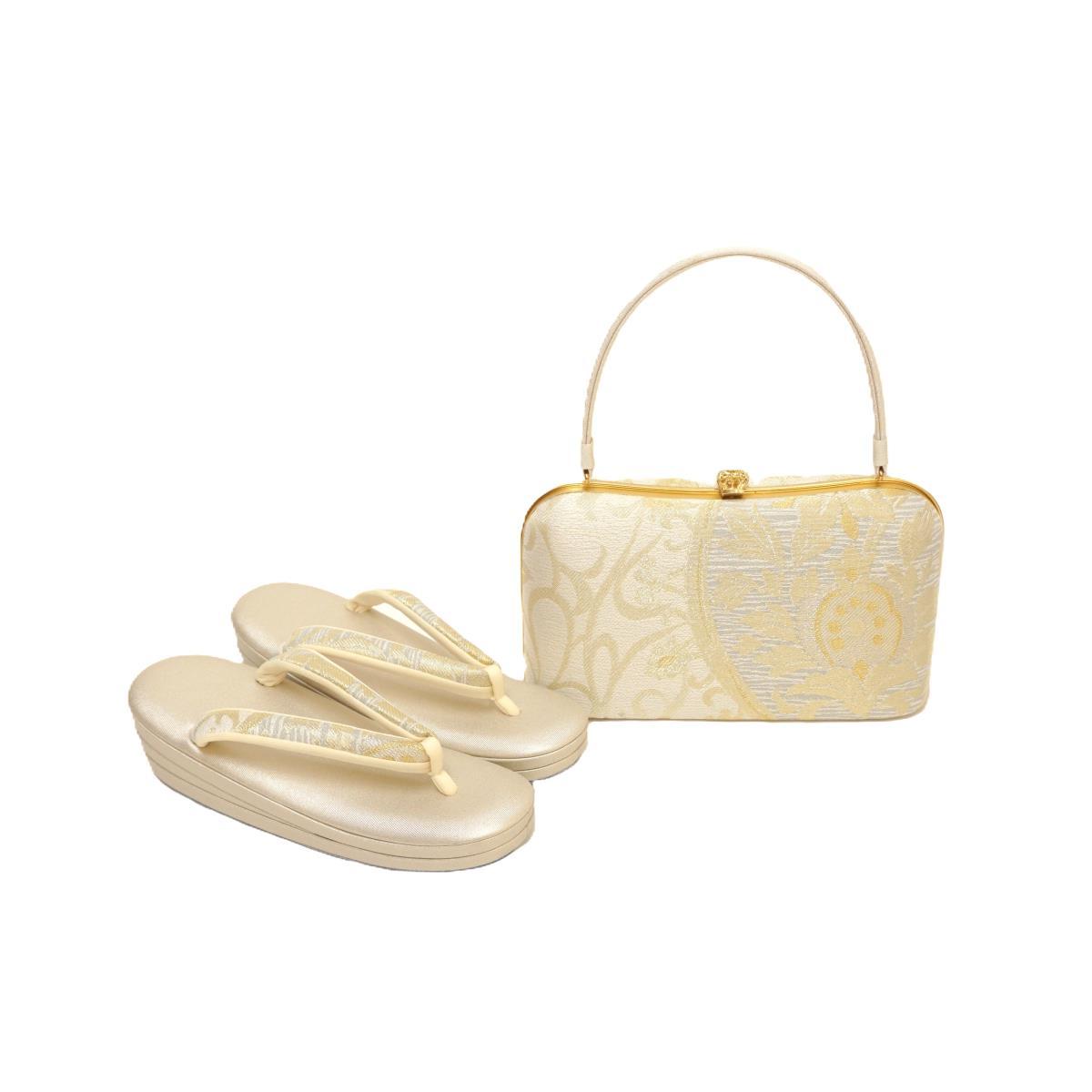 【新品】草履バッグセット　白梅　Ｌサイズ