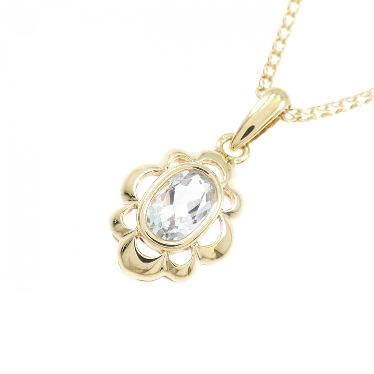 K18YG Aquamarine necklace