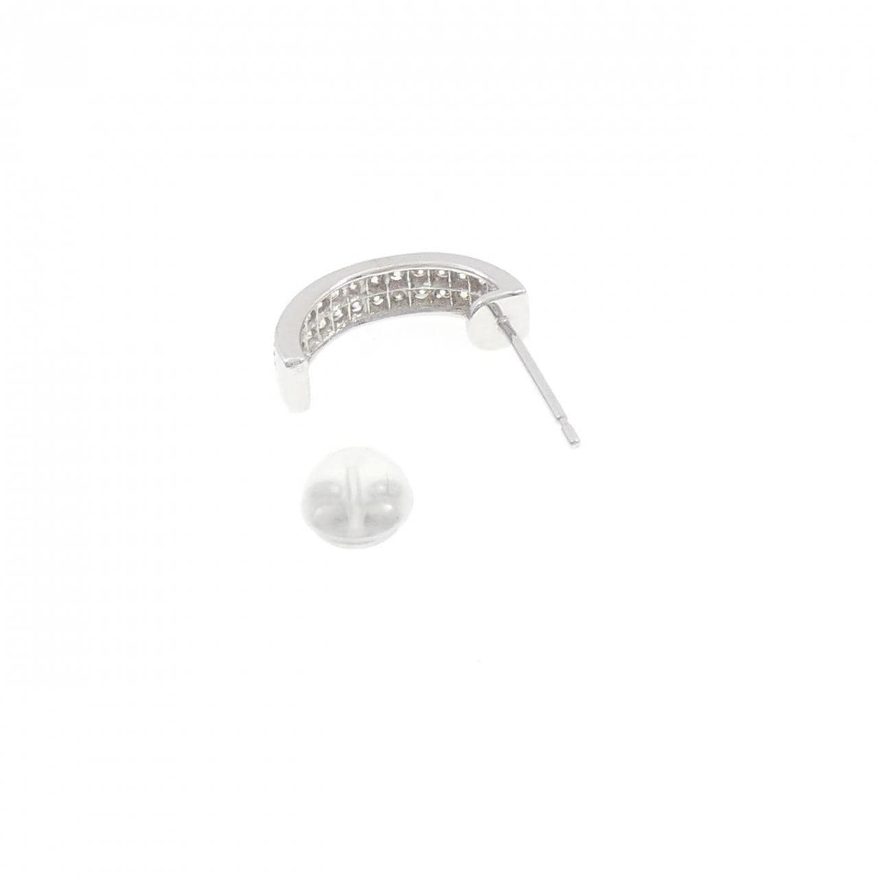 K18WG ダイヤモンド ピアス 片耳