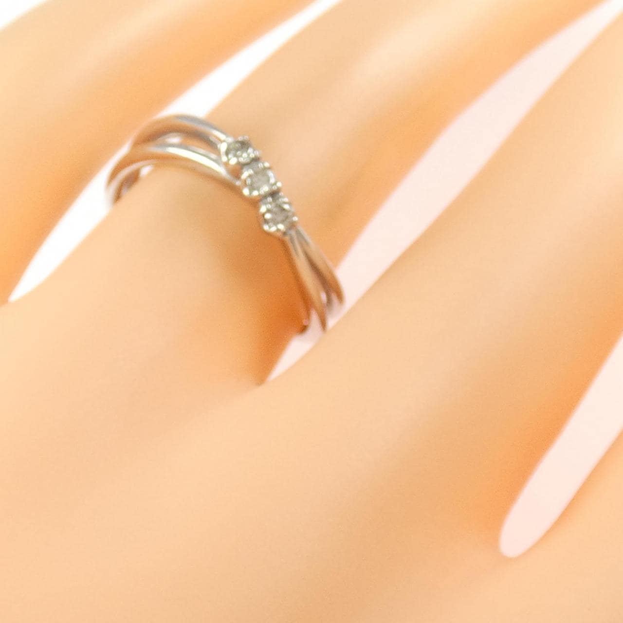 K18WG ダイヤモンド リング 0.10CT