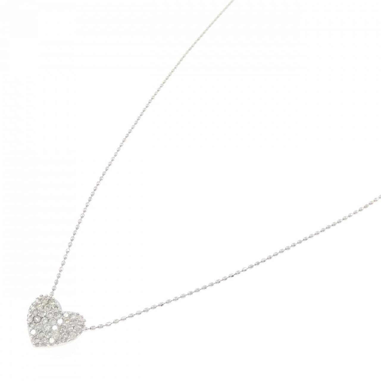 K18WG heart Diamond necklace 0.30CT