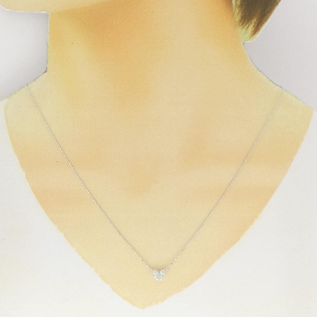 K18WG ハート ダイヤモンド ネックレス 0.20CT