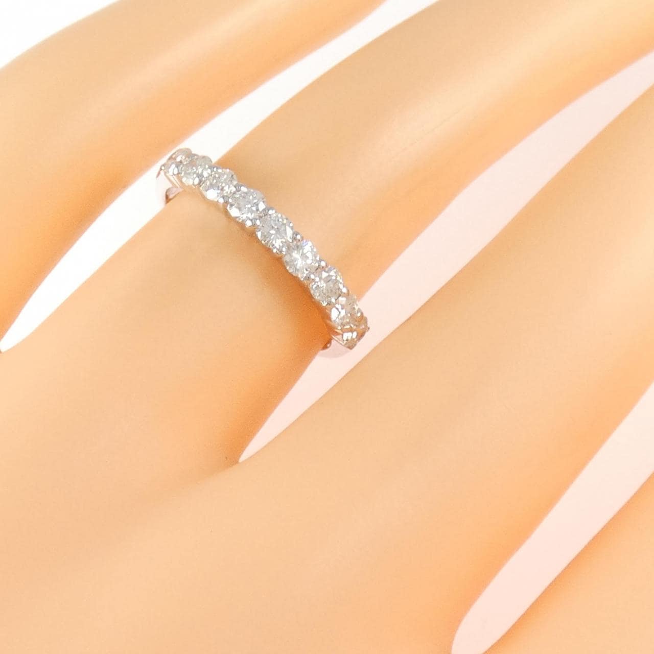 K18WG ハーフエタニティ ダイヤモンド リング 0.50CT