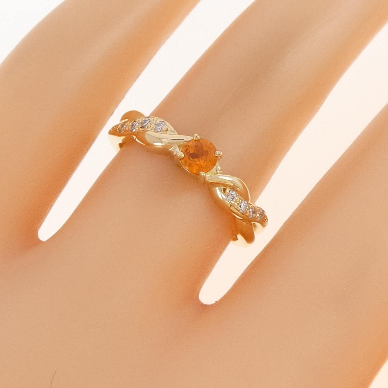 K18YG ガーネット リング 0.23CT