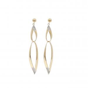 K18YG/K18WG ダイヤモンド ピアス 0.08CT
