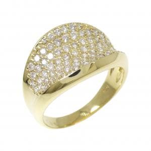 K18YG パヴェ ダイヤモンド リング 1.09CT