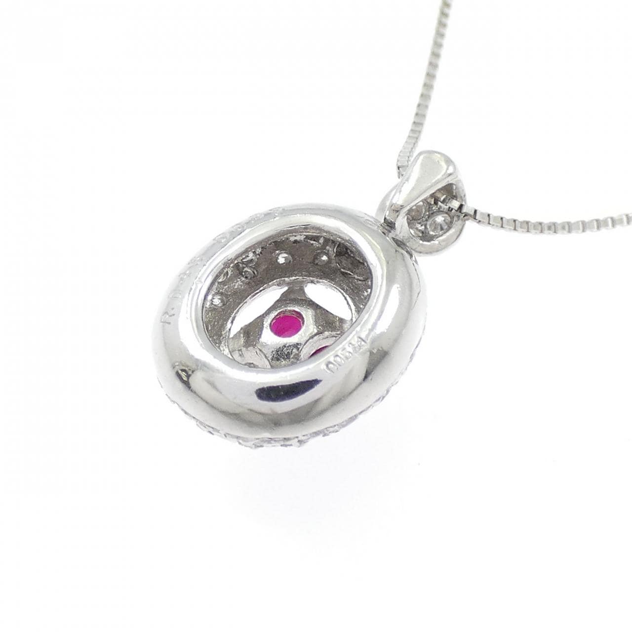 PT900/PT850 ルビー ネックレス 0.45CT