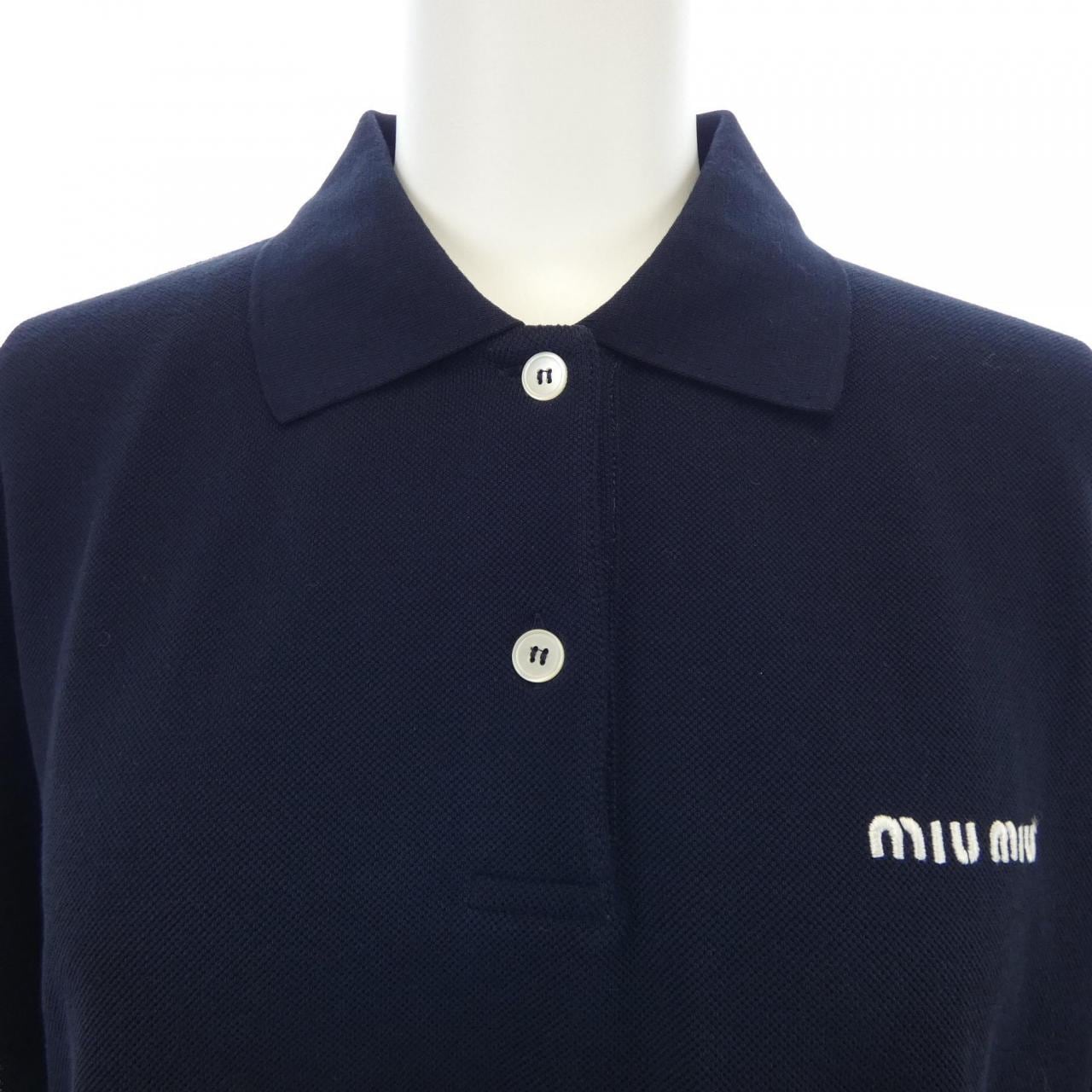 ミュウミュウ MIU MIU コットンピケ MIU MIU ロゴ MJN535 SOOO 14RW ポロシャツ