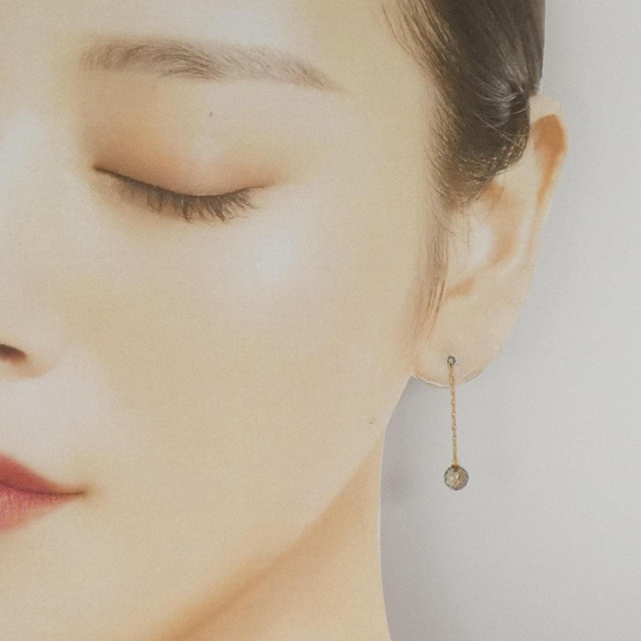 K18PG スモーキークオーツ ピアス