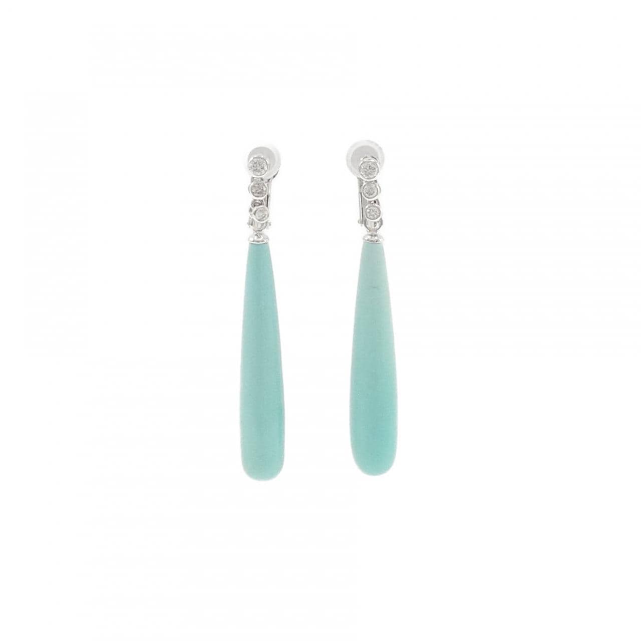 K18WG ターコイズ イヤリング