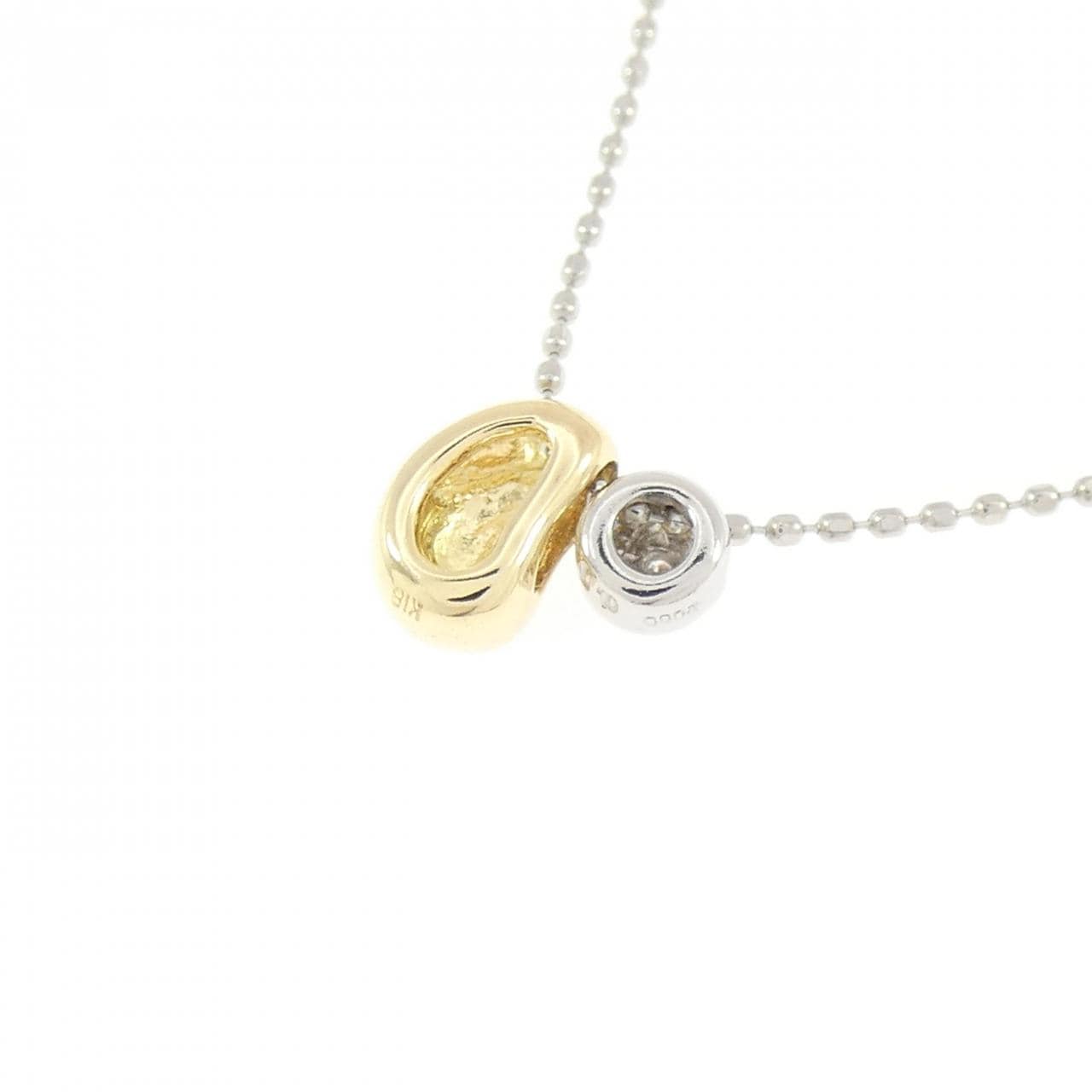 K18YG/PT900/PT850 2WAY ダイヤモンド ネックレス 0.01CT
