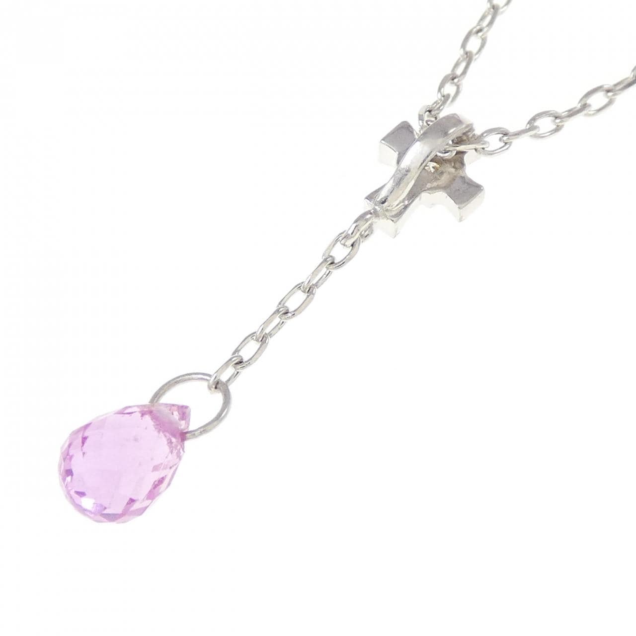 K18WG クロス サファイヤ ネックレス 0.55CT