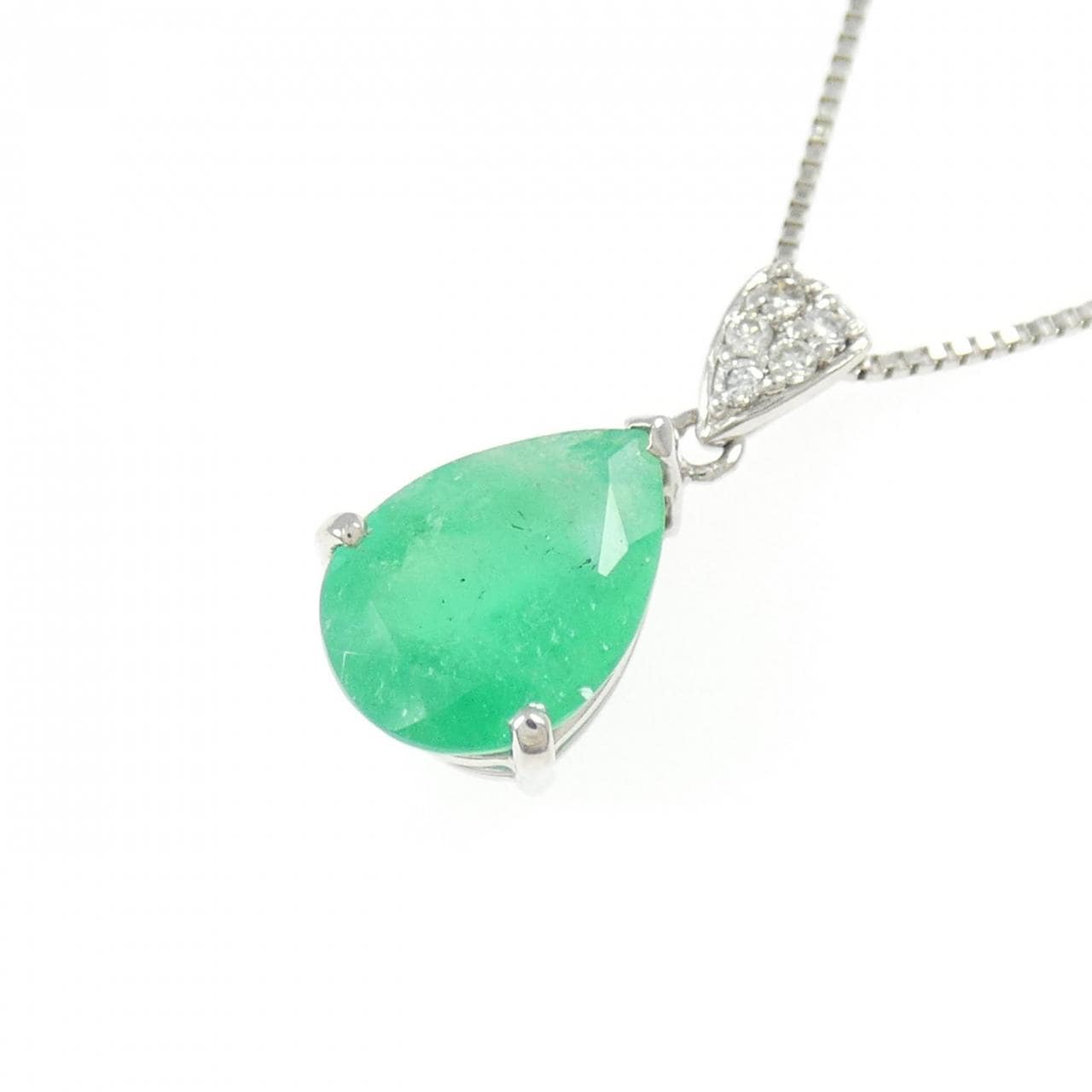PT950/PT850 エメラルド ネックレス 2.25CT