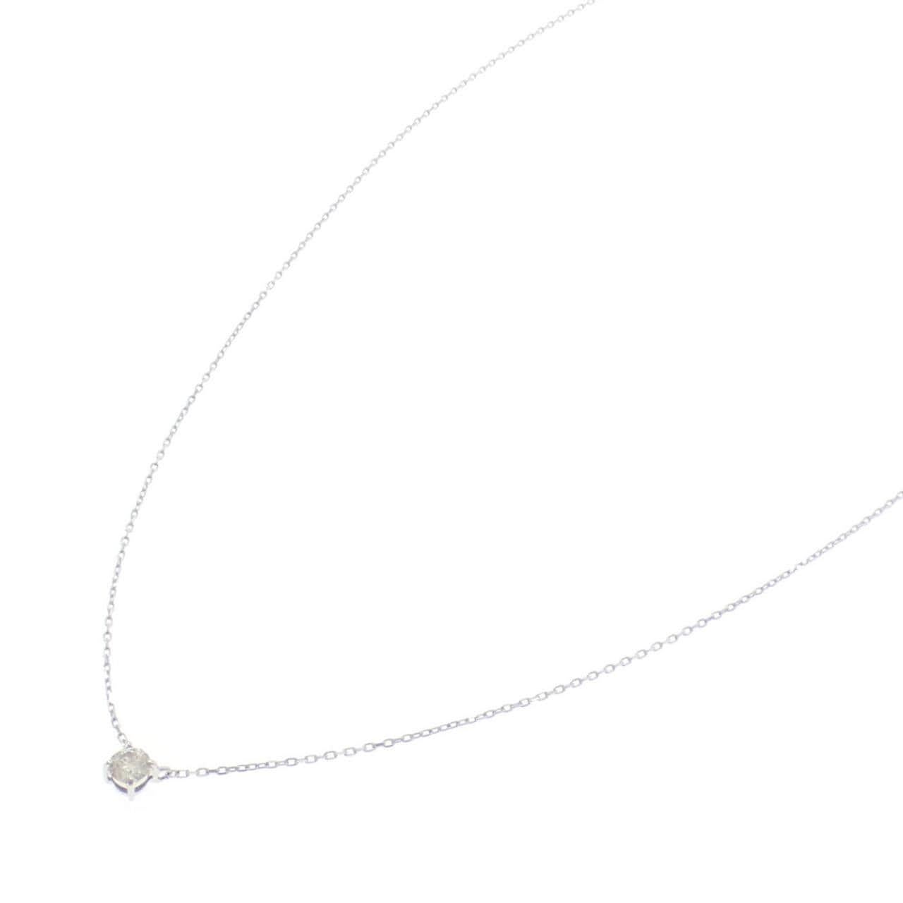 K10WG ソリティア ダイヤモンド ネックレス 0.10CT