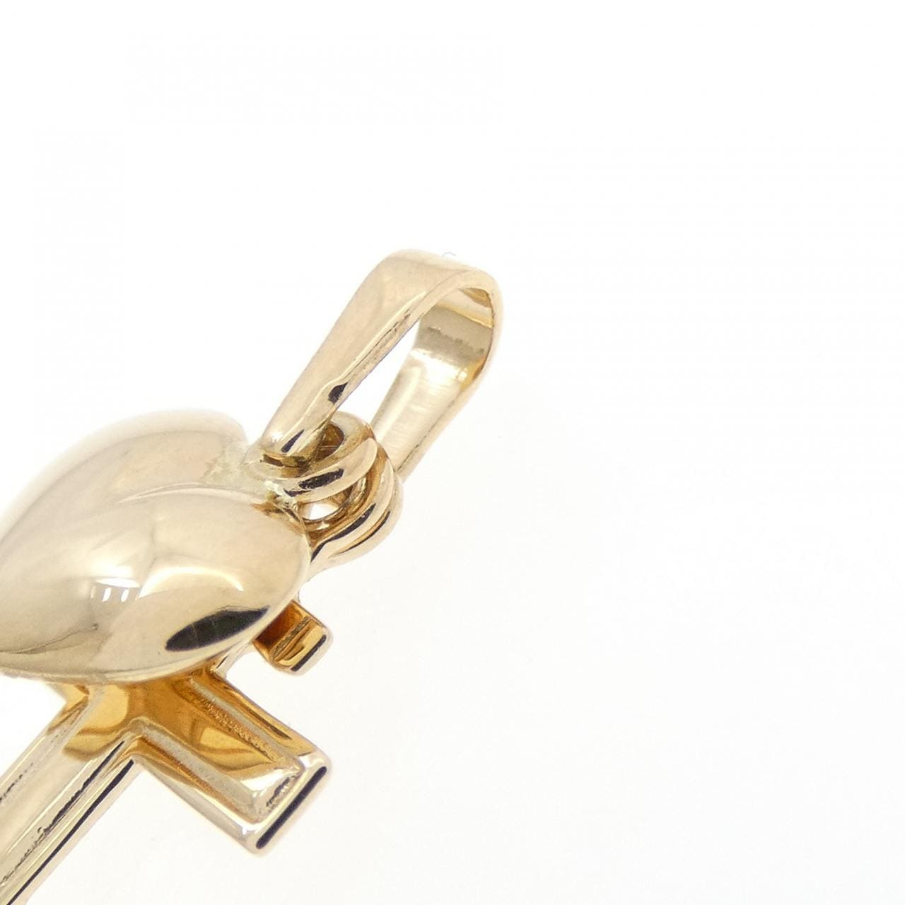 585YG ハート×クロス ペンダント