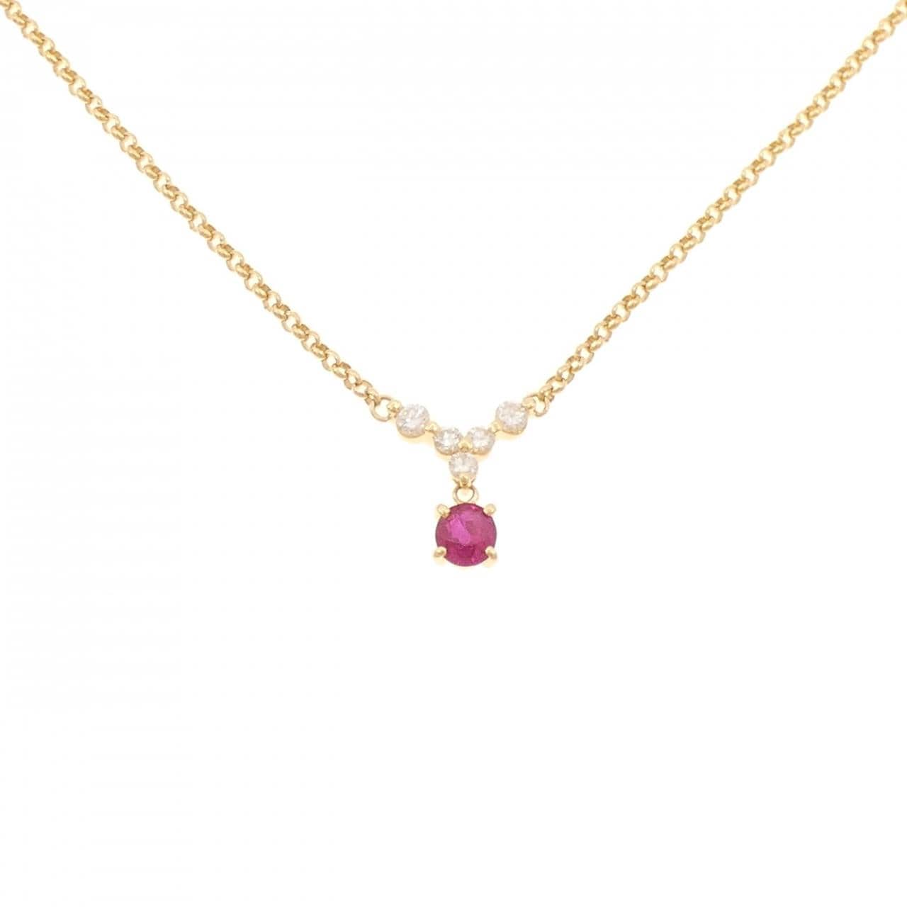 K18YG ルビー ネックレス 0.75CT