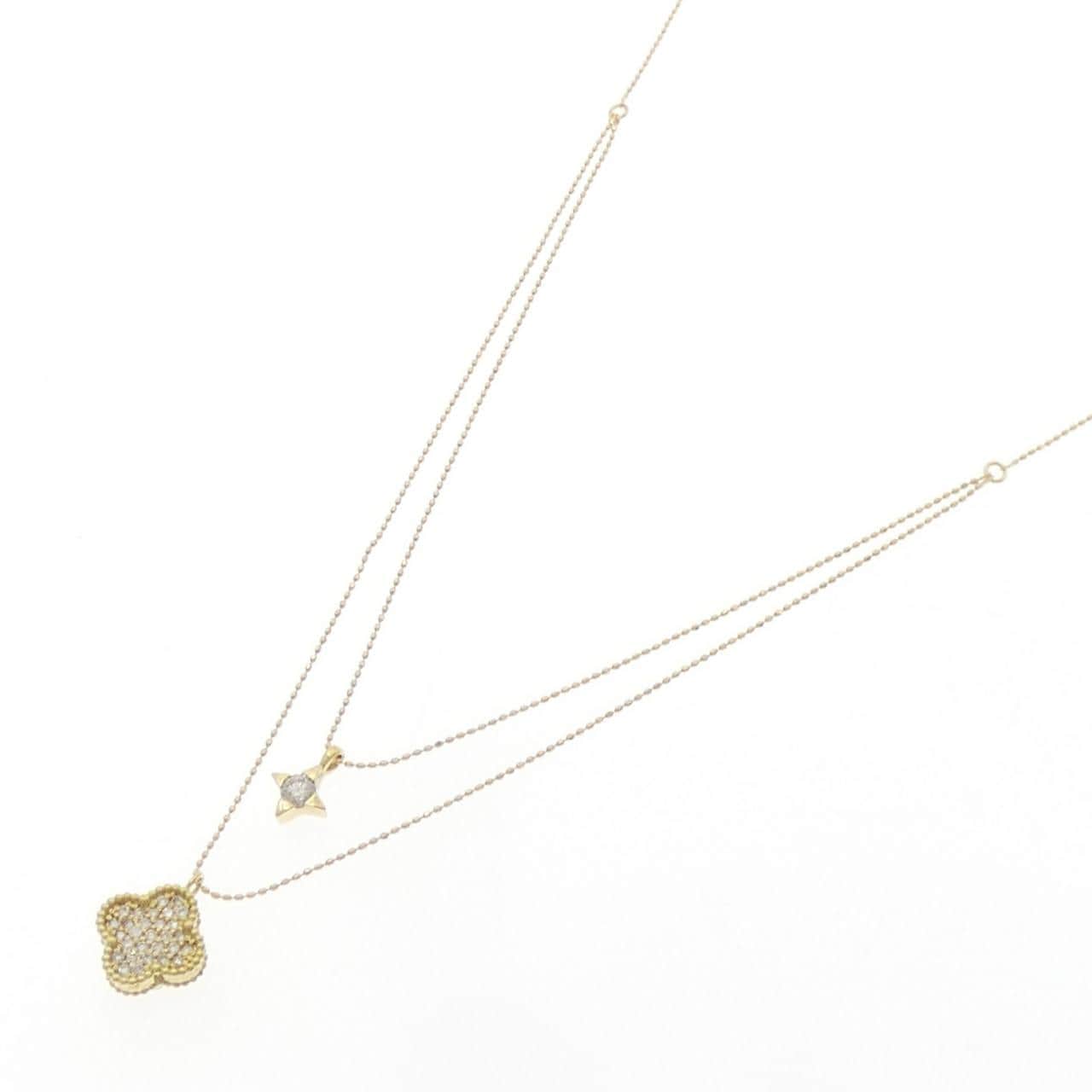 K18YG パヴェ ダイヤモンド ネックレス 0.10CT
