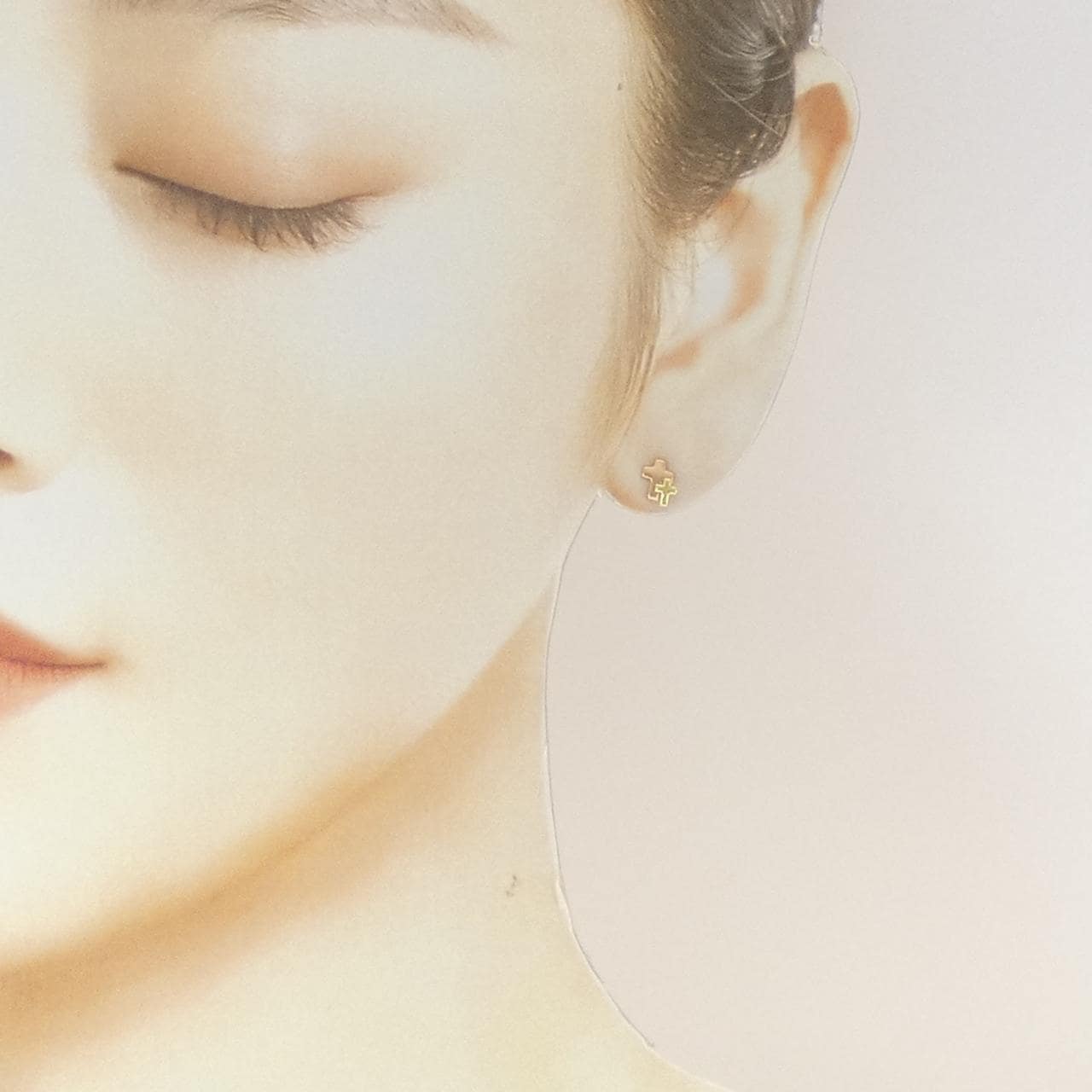 K18PG/K18YG クロス ピアス