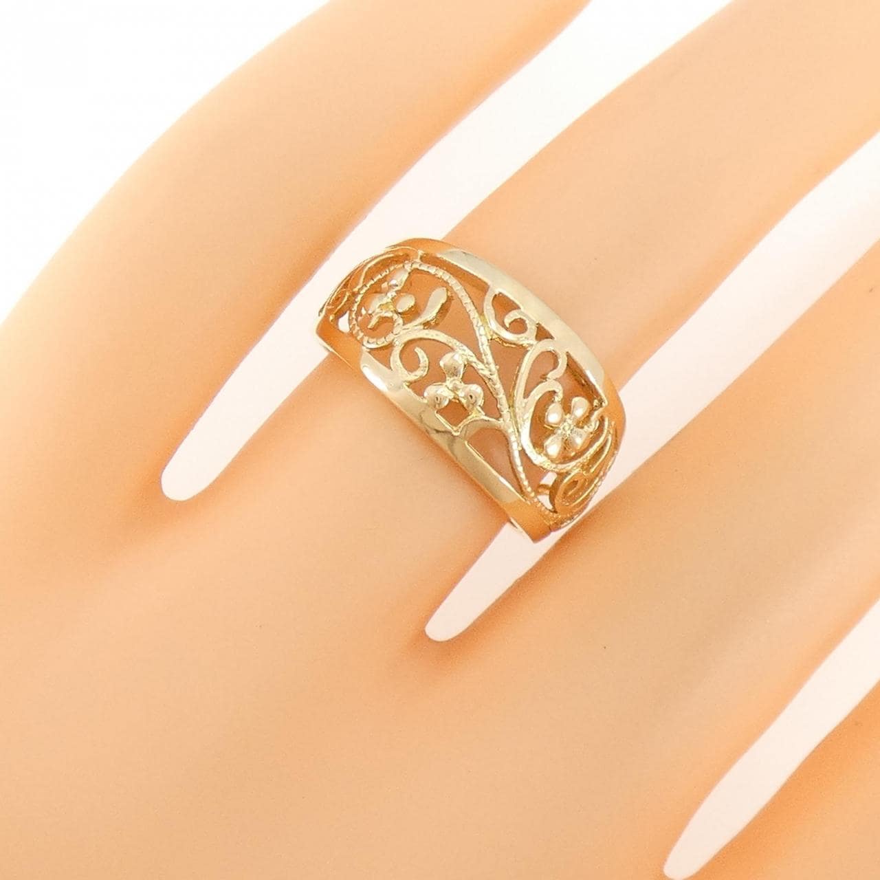 K18YG flower ring