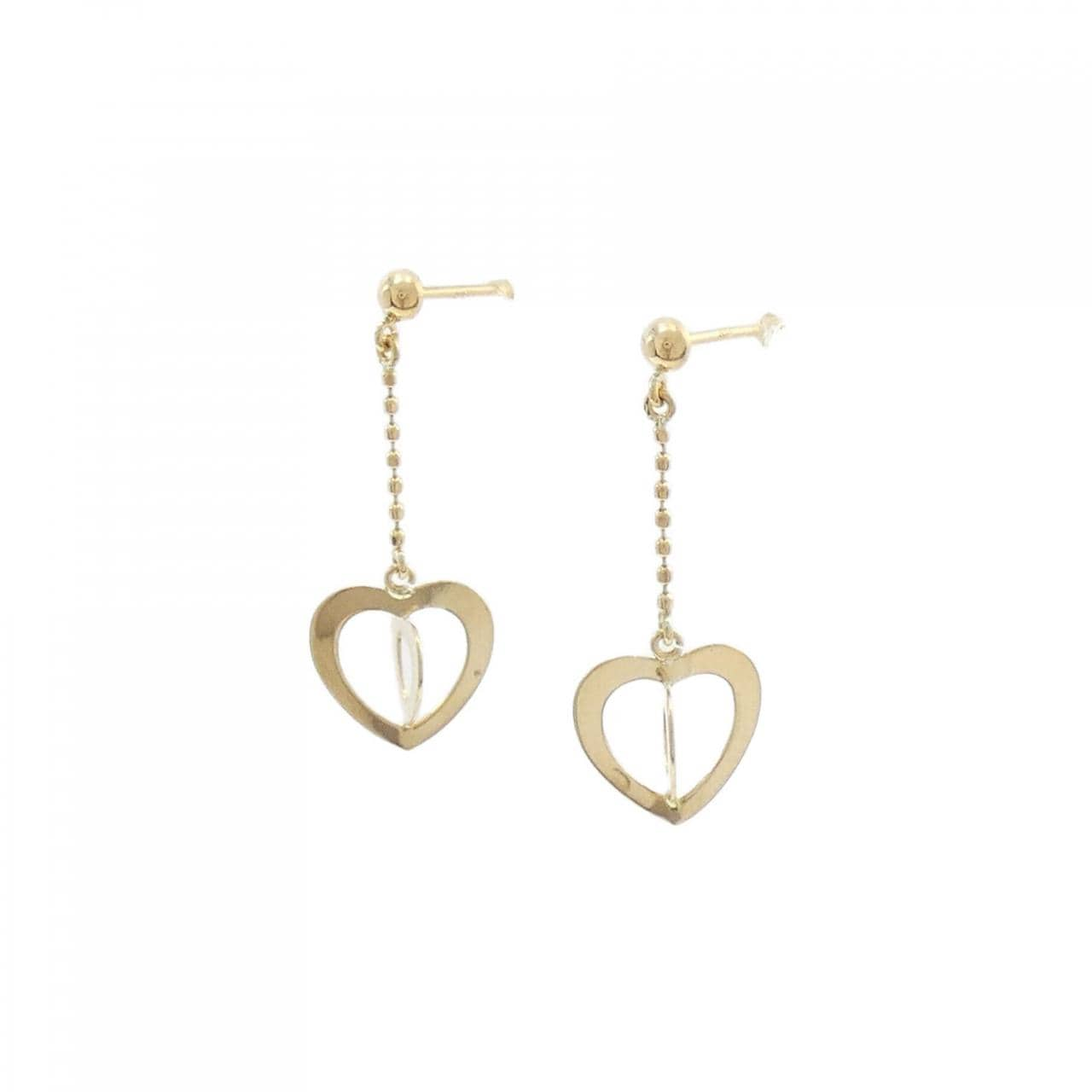 K18YG heart earrings