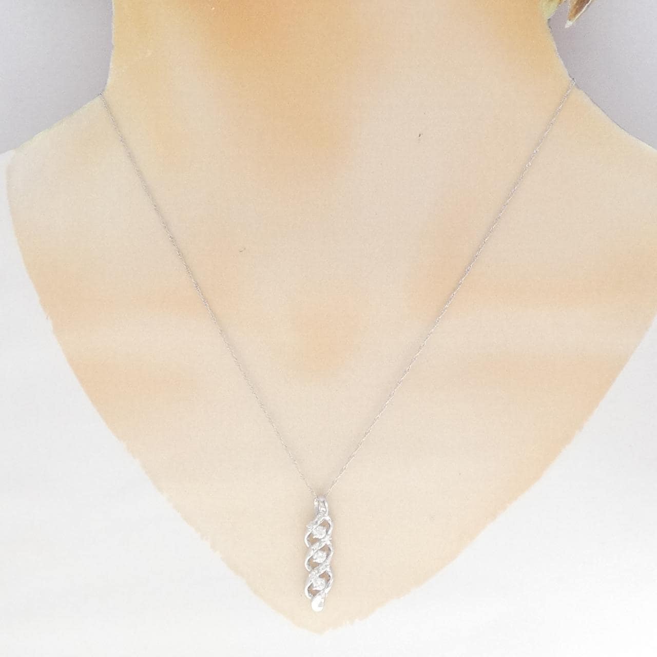 K18WG ダイヤモンド ネックレス 0.30CT