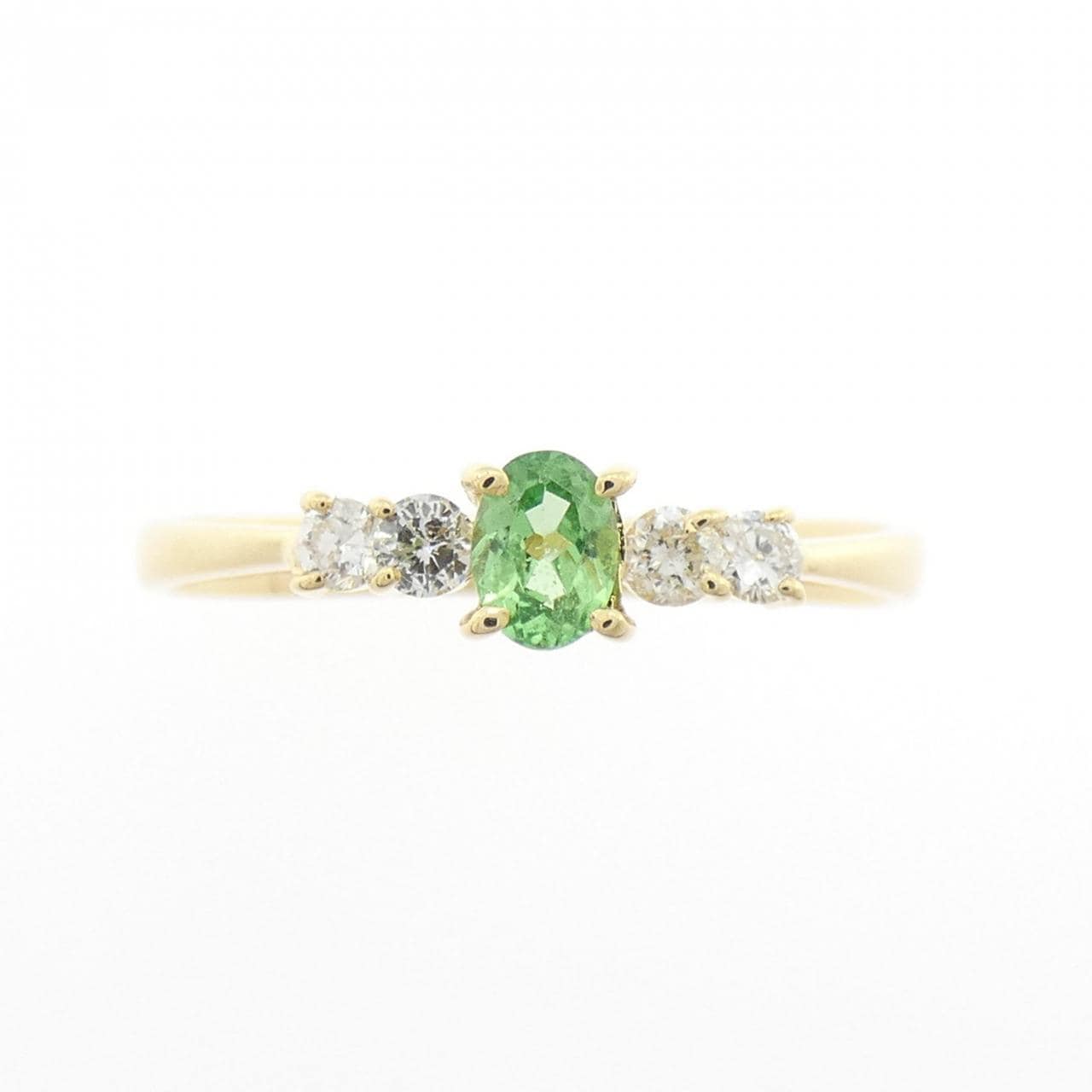 K18YG グリーンガーネット リング 0.19CT