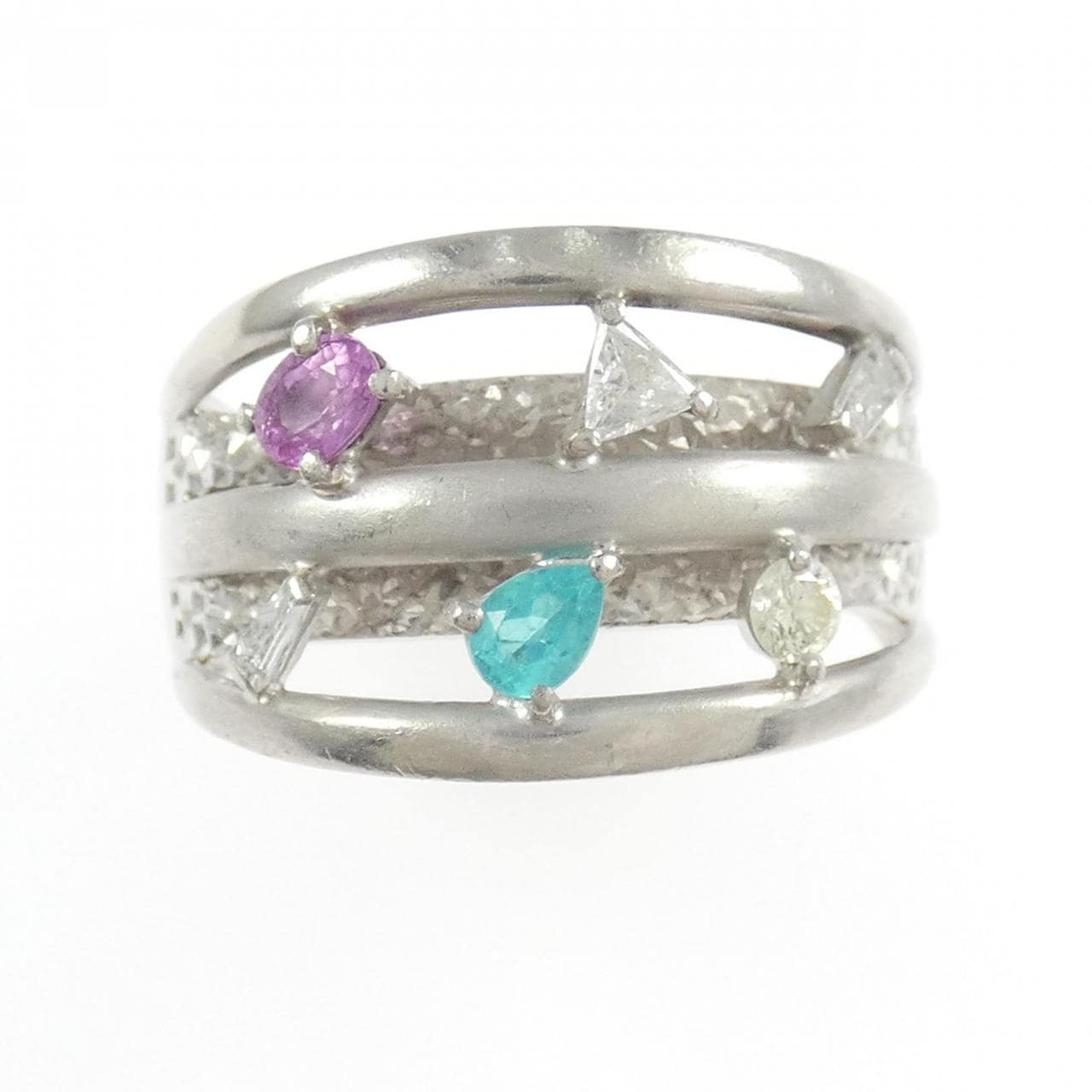 PT900 カラーストーン リング