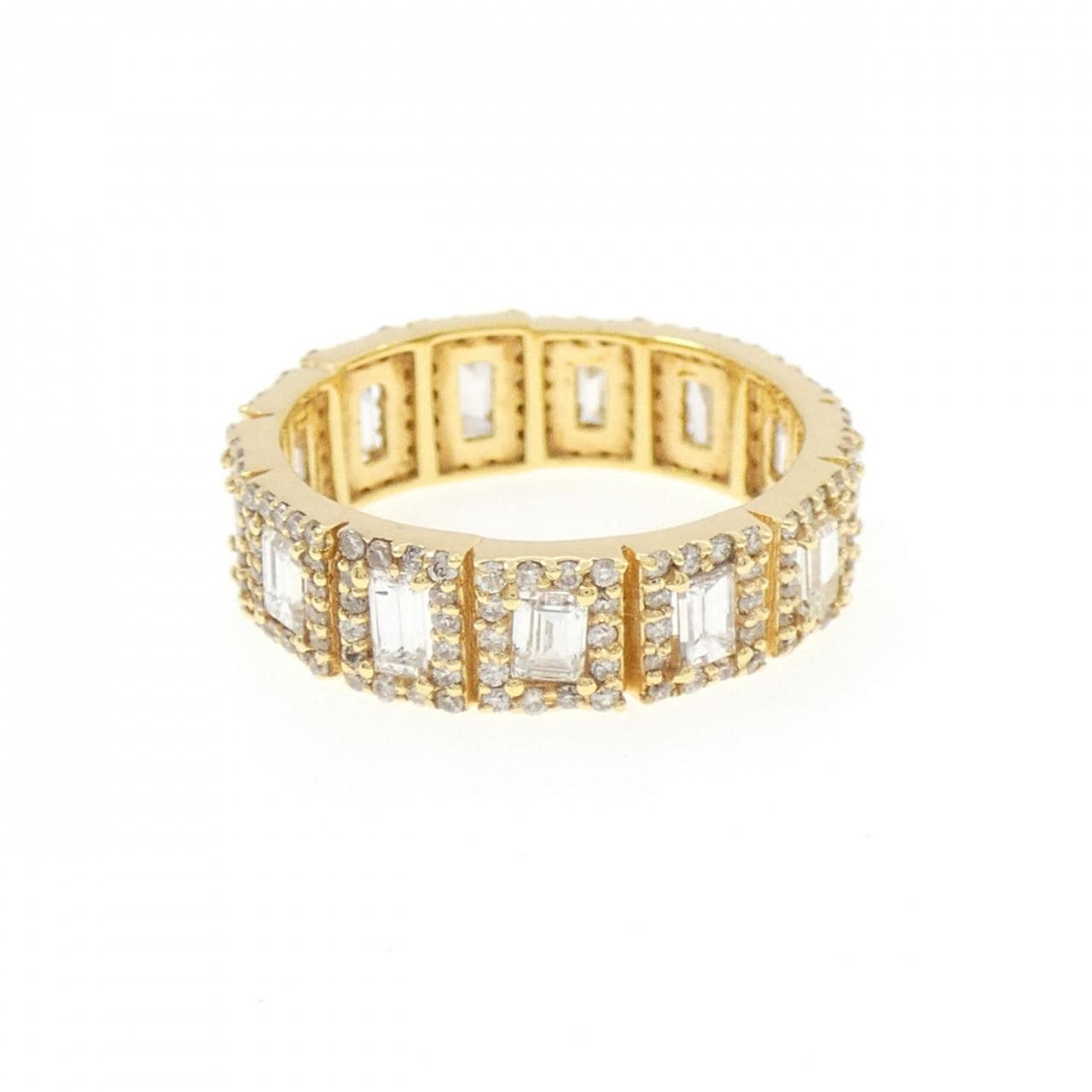 【新品】K18YG フルエタニティ ダイヤモンド リング 1.37CT