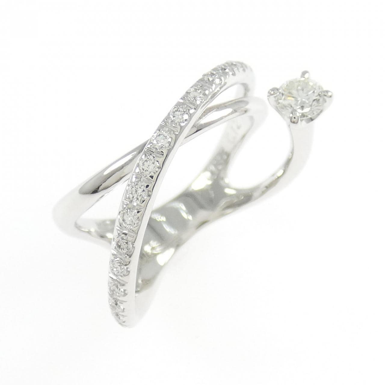 K18WG ダイヤモンド ピンキーリング 0.132CT