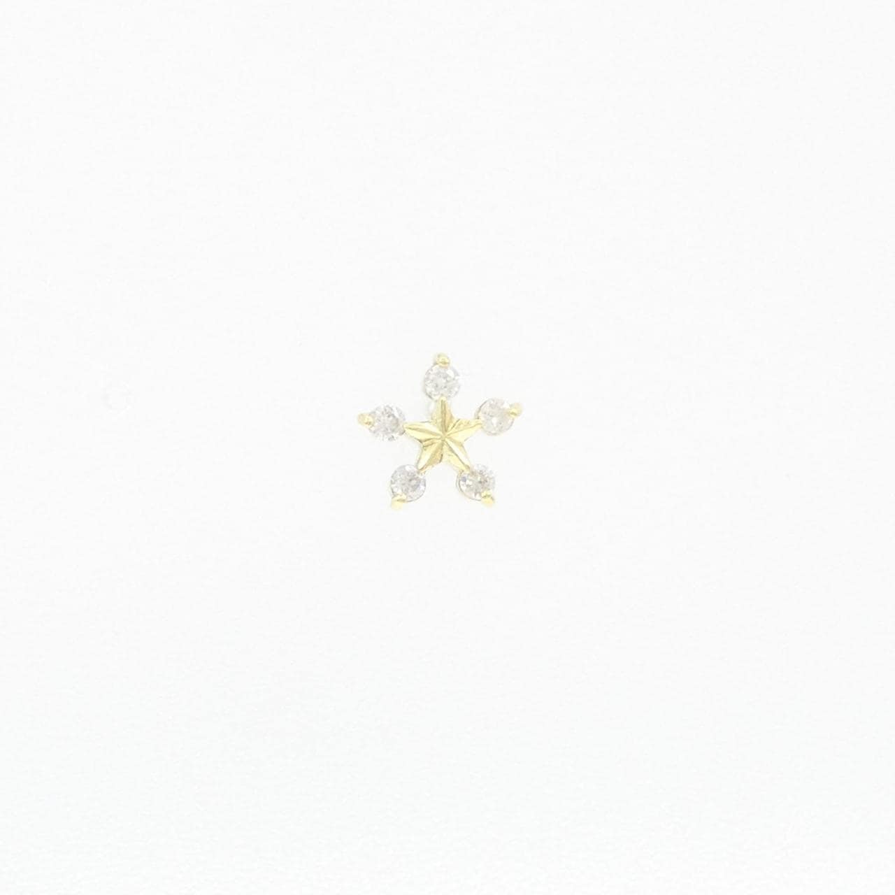 K18YG ダイヤモンド ピアス 0.10CT 片耳
