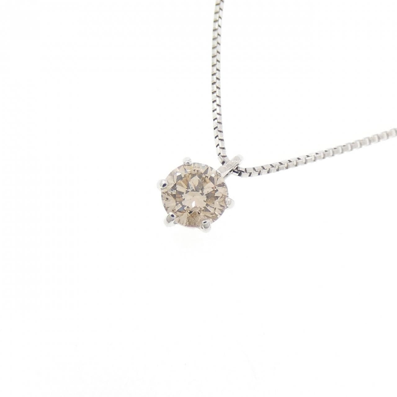 K18WG ソリティア ダイヤモンド ネックレス 0.20CT