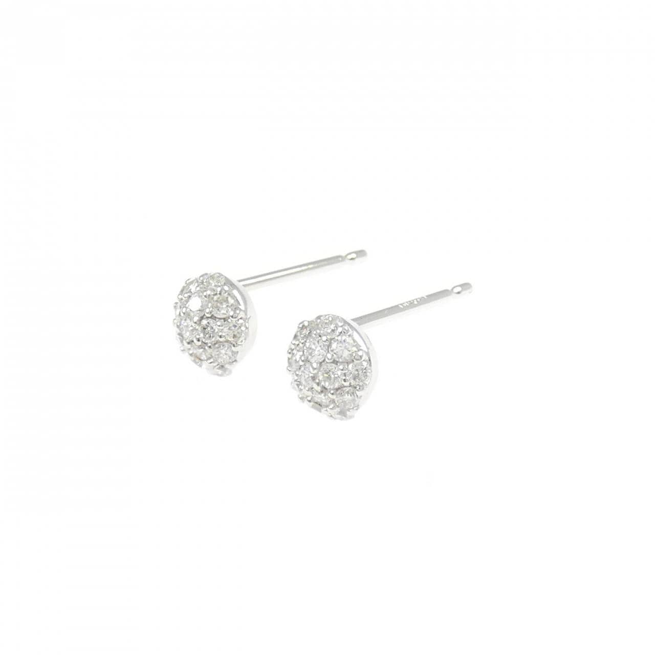 K18WG パヴェ ダイヤモンド ピアス 0.44CT