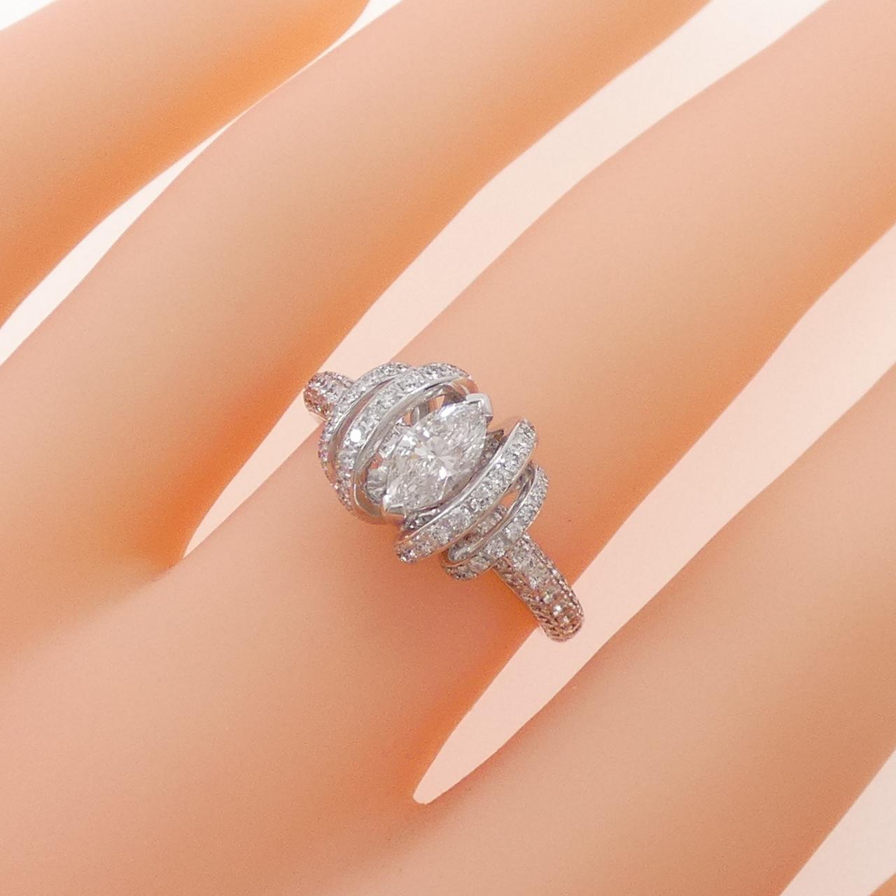 K18WG ダイヤモンド リング 0.37CT