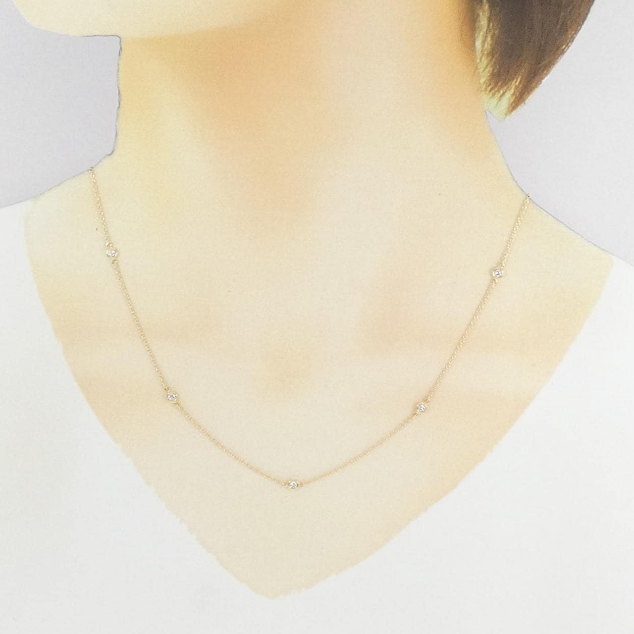 K18YG ダイヤモンド ネックレス 0.15CT