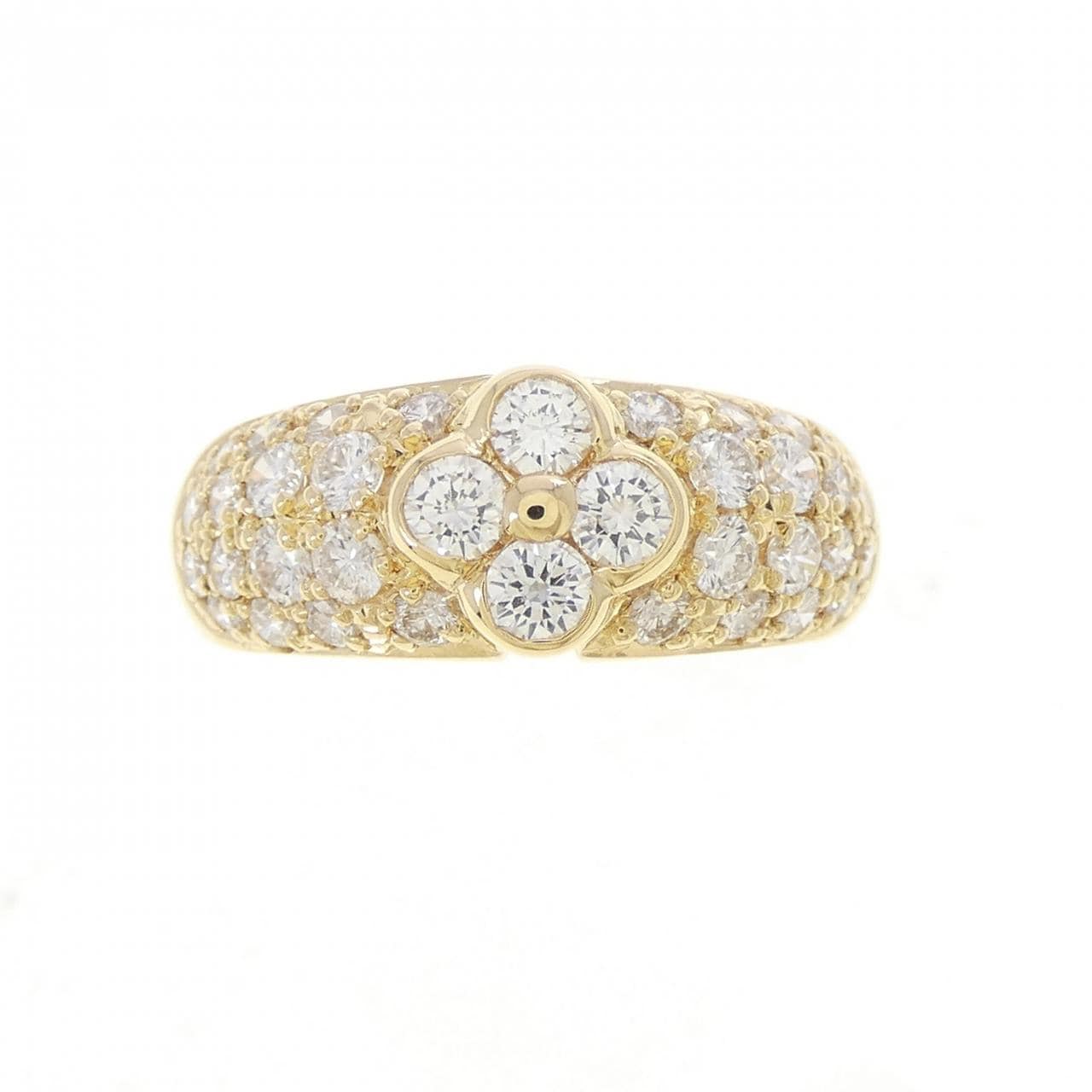 K18YG フラワー ダイヤモンド リング 1.20CT