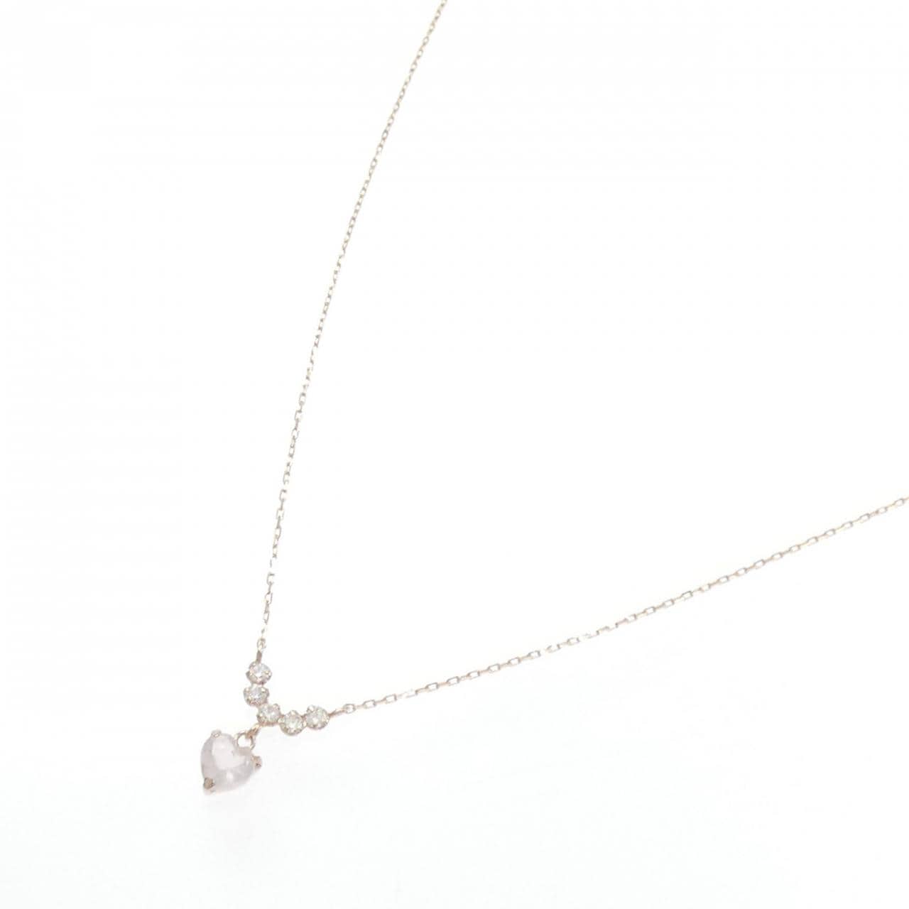 K10PG ハート ローズクオーツ ネックレス