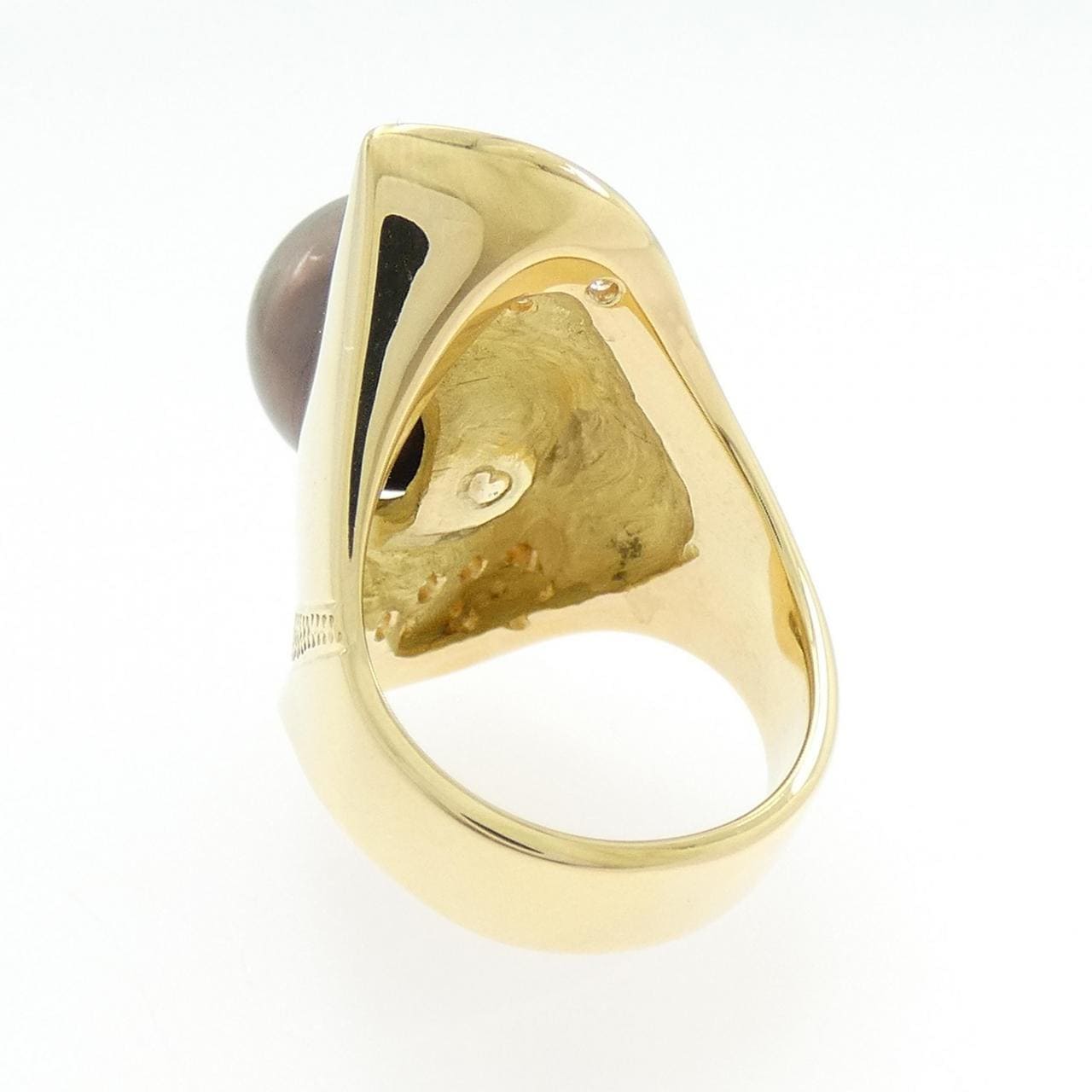 K18YG 黒蝶パール リング 11.8mm