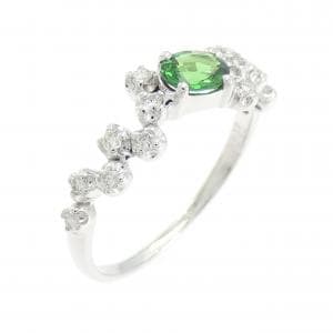 K18WG グリーンガーネット リング 0.37CT